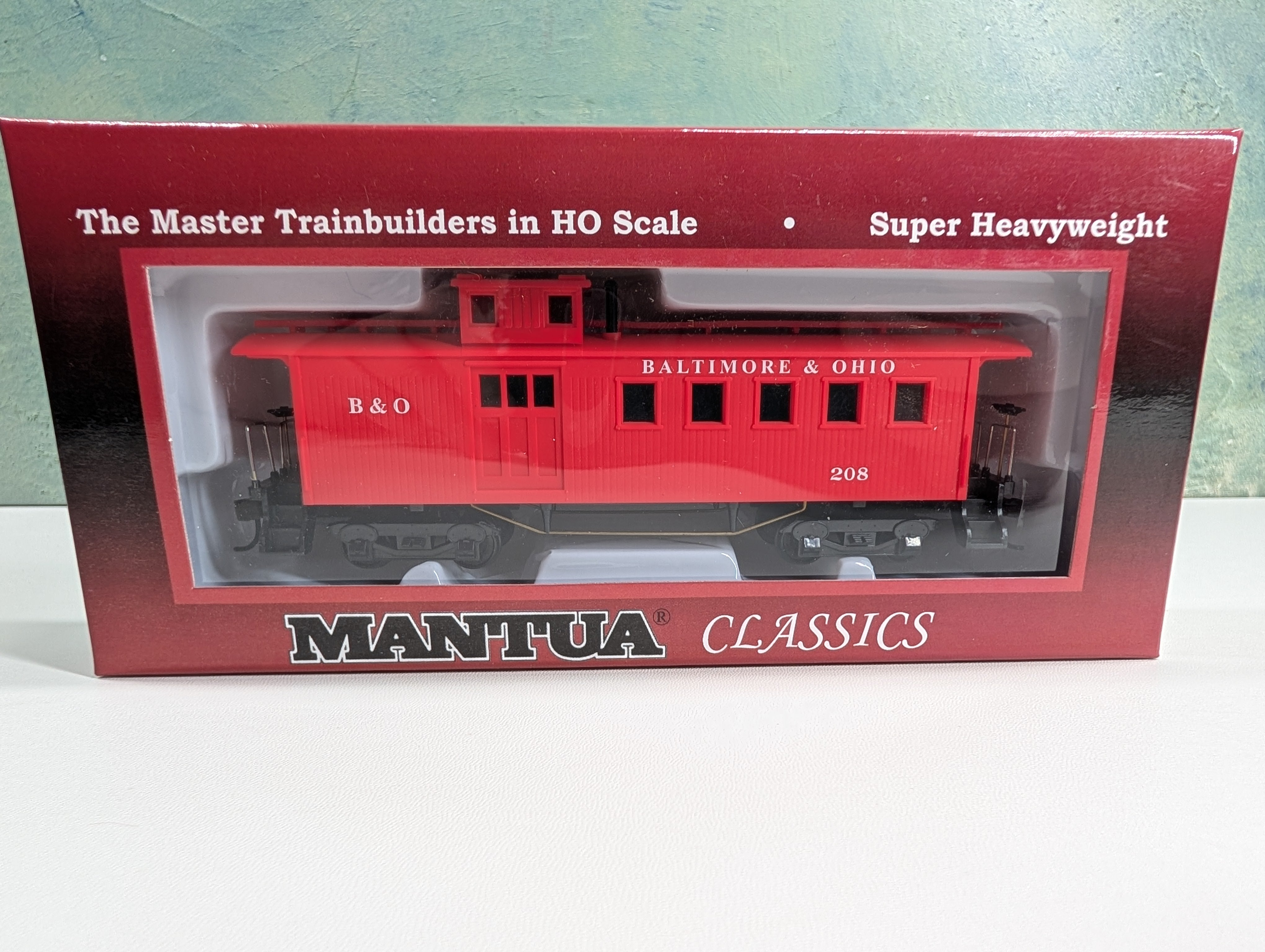 USED Mantua 725025 HO Scale OT Wood Caboose Long Baltimore and Ohio #208
