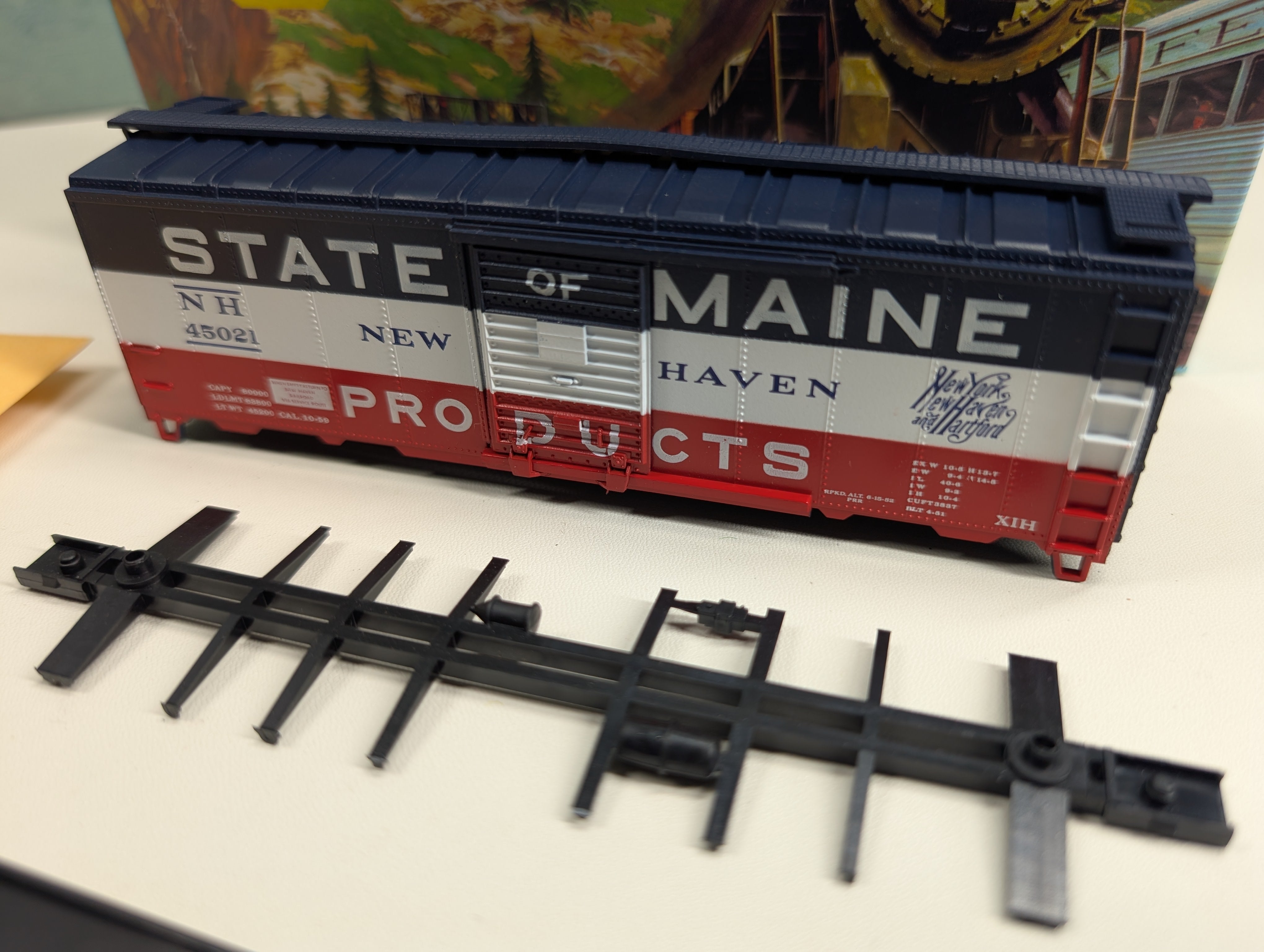 USED Athearn HO Scale 40' Box Car New Haven NH #45021 Bev-Bel KIT