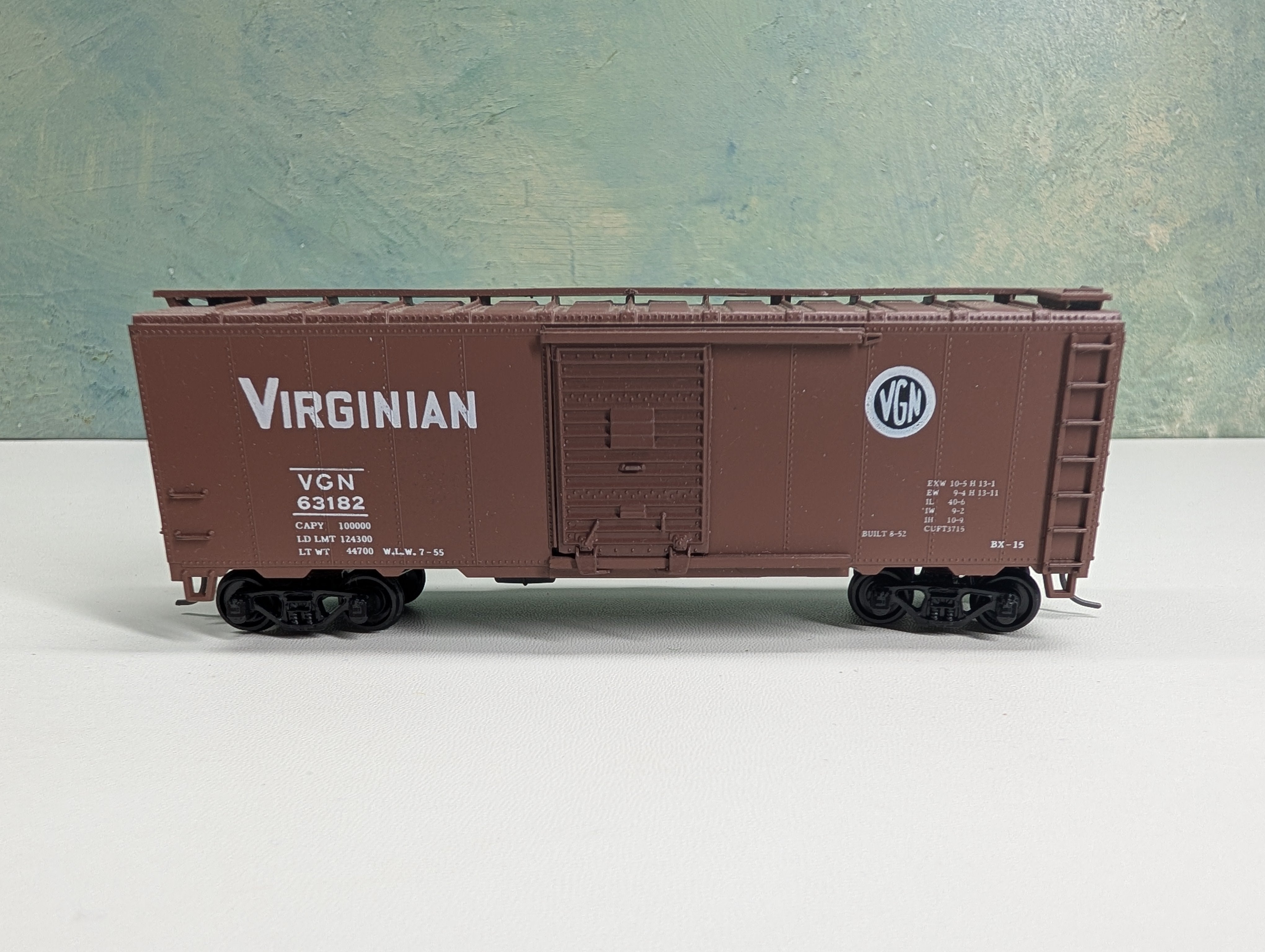 USED Athearn HO Scale 40' Box Car Virginian VGN #63182 Bev-Bel