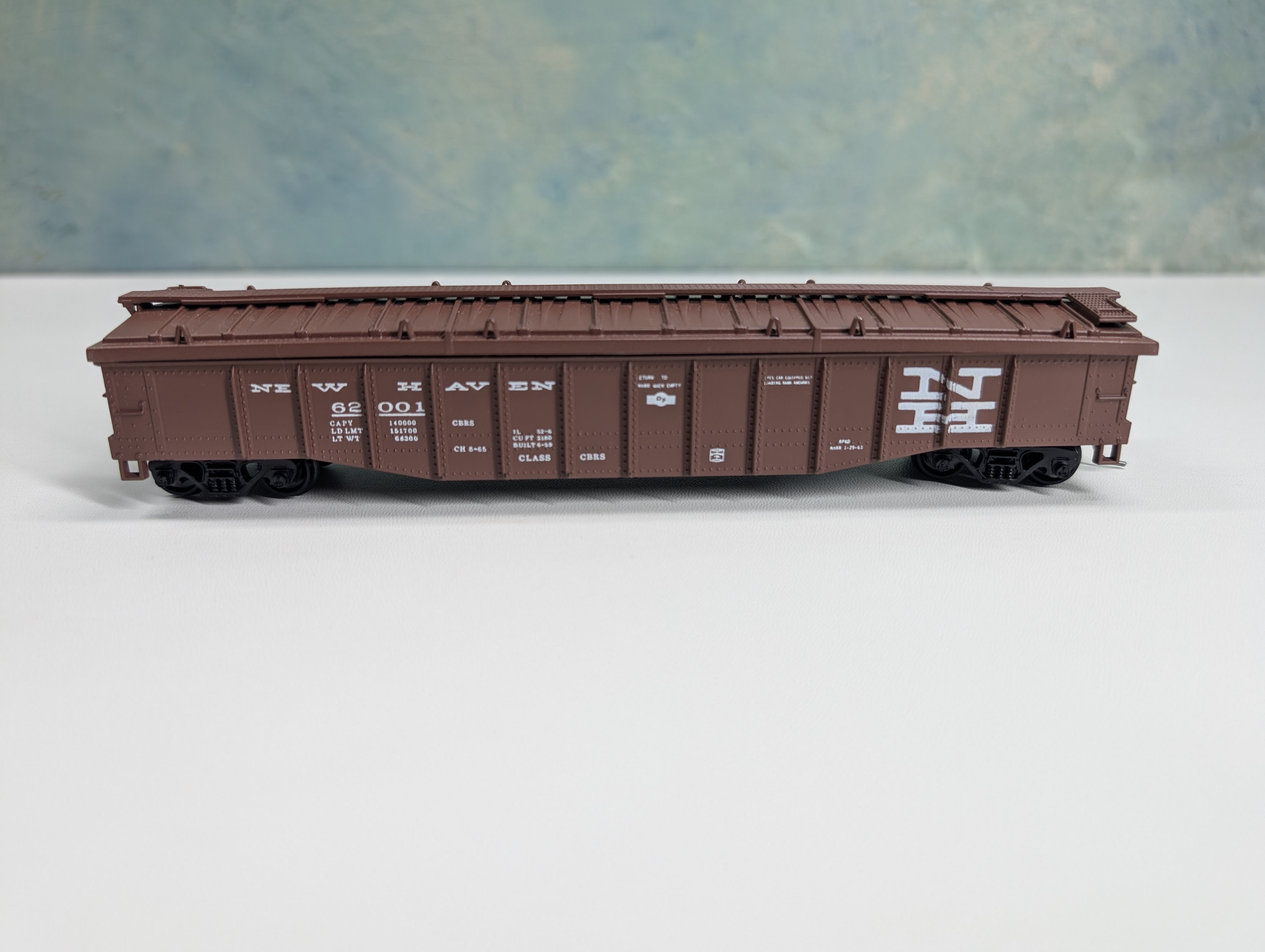 USED Athearn HO Scale Covered 50' Gondola New Haven NH #62001 Robin's Rails Custom