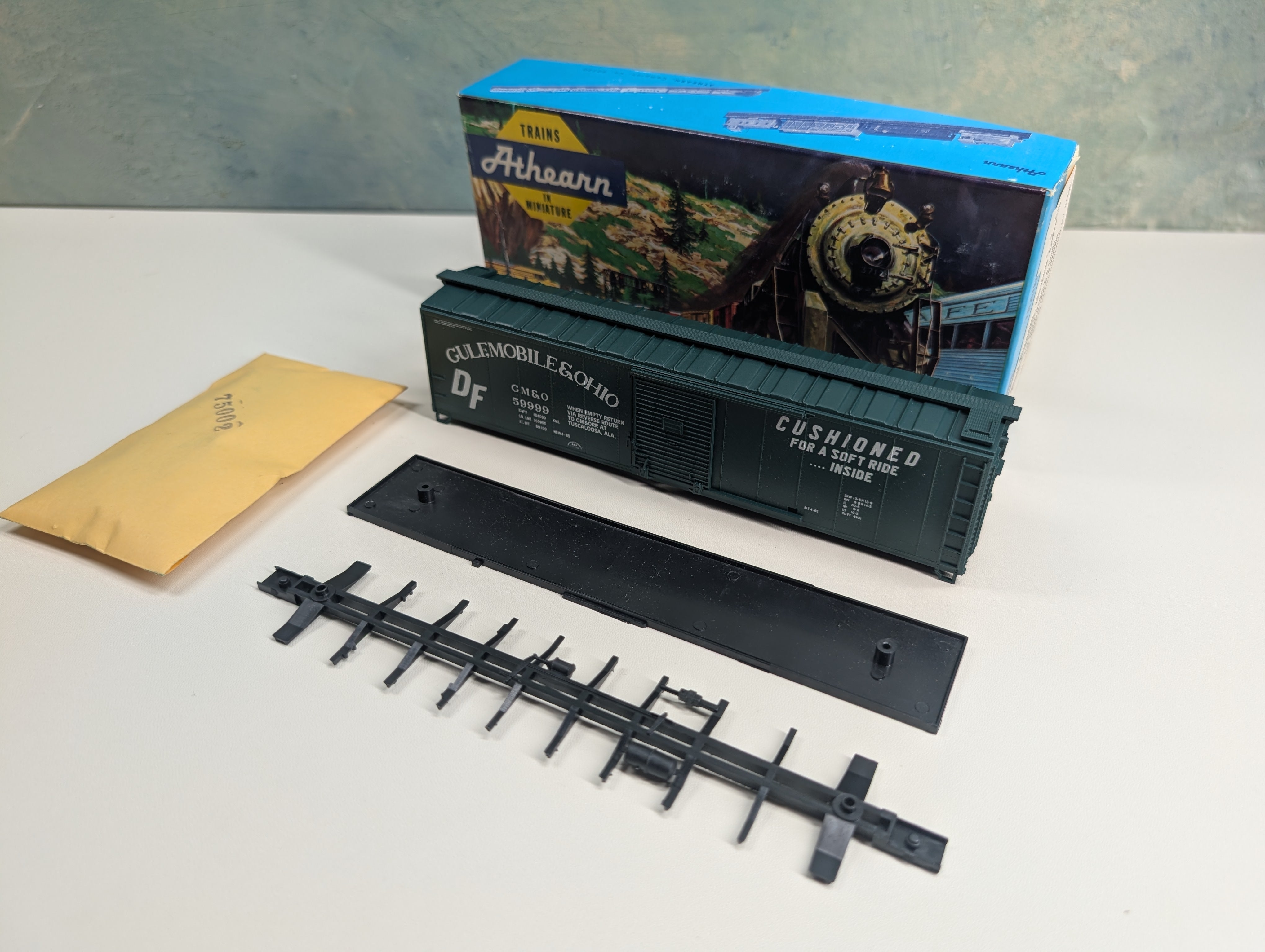 USED Athearn HO Scale 50' SD Box Car Gulf Mobile & Ohio GM&O #59999 Rail Runner KIT