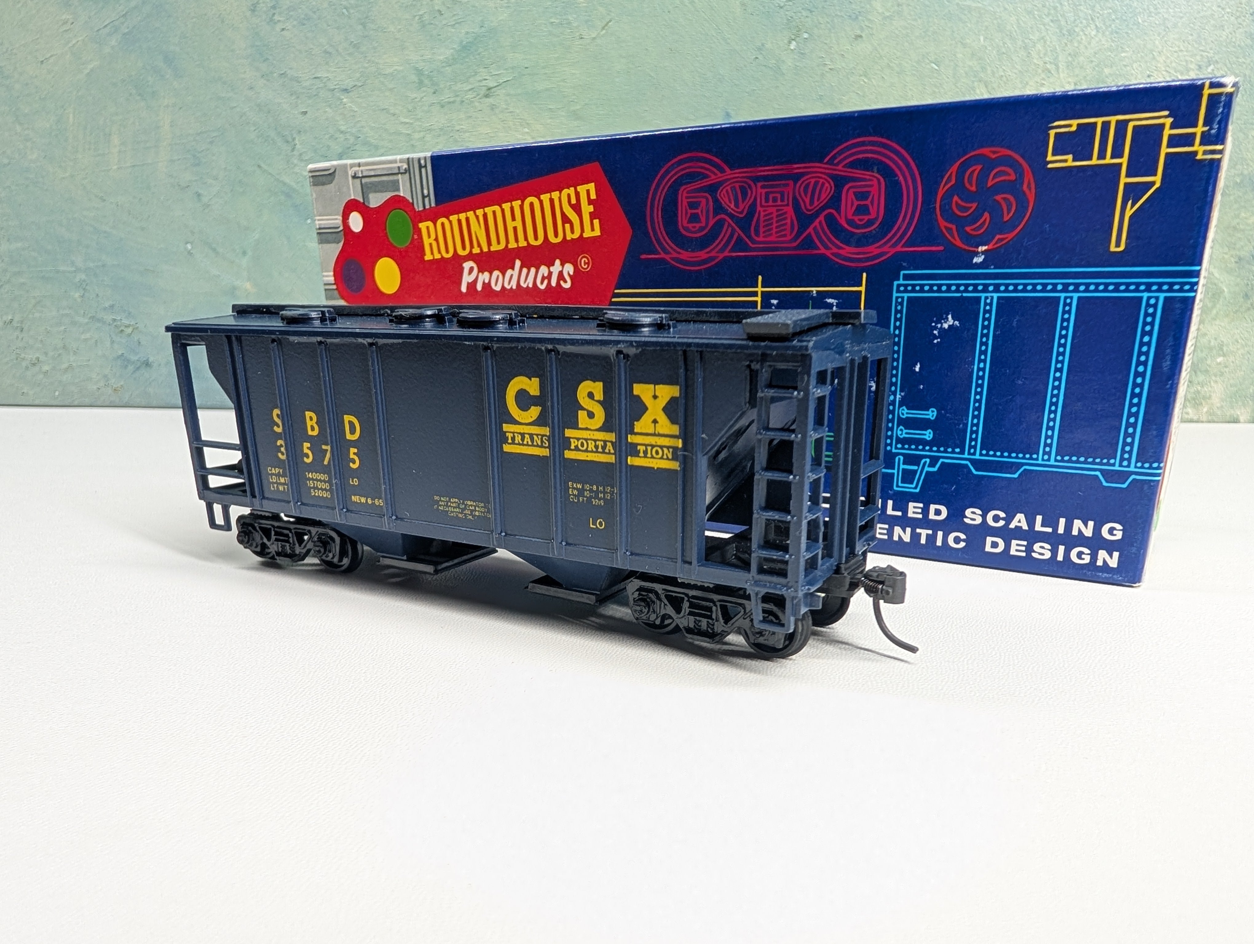 USED Roundhouse HO Scale Covered Hopper CSX SBD #3575 Bev-Bel