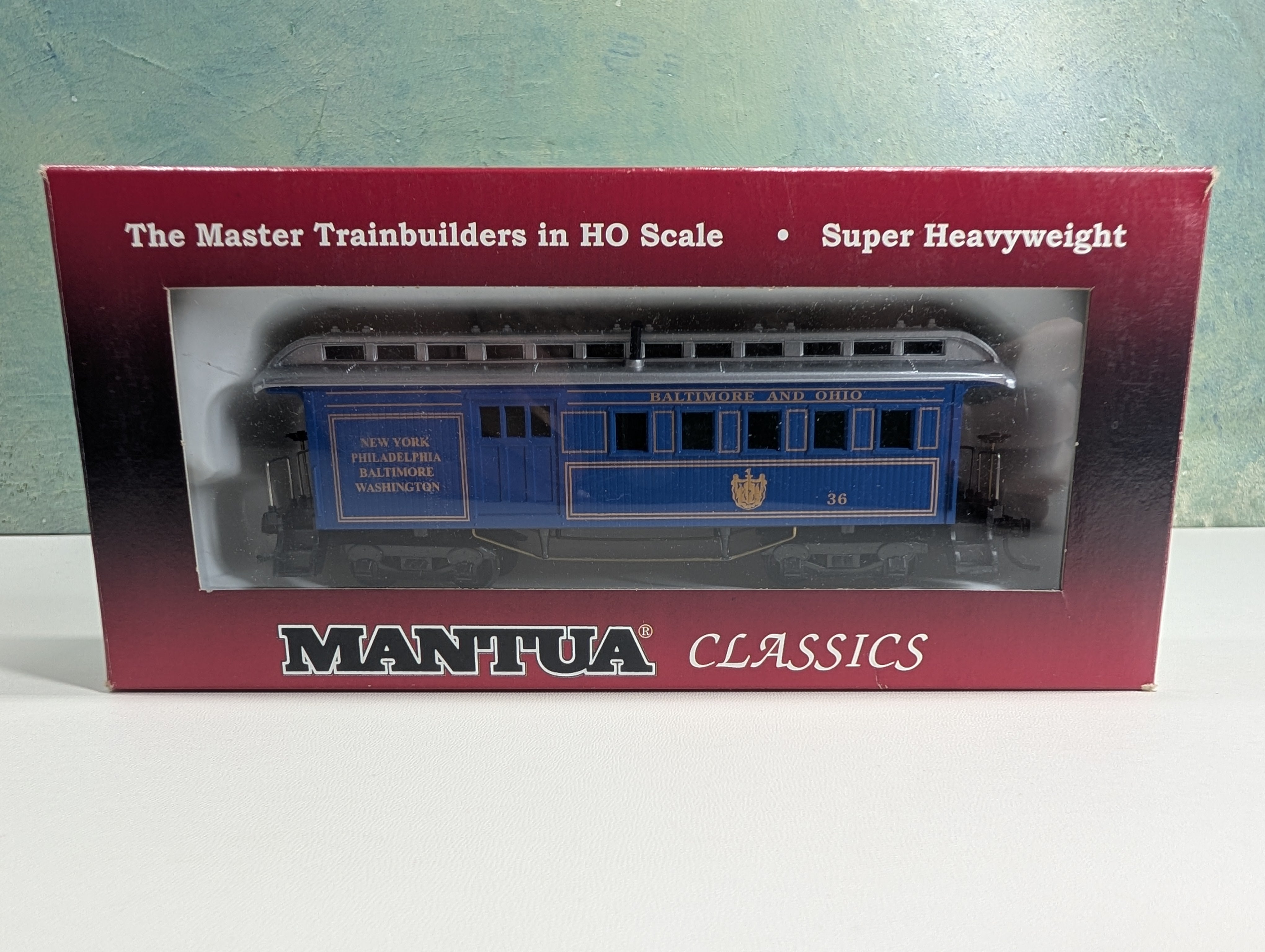 USED Mantua HO Scale 1890 Combine Wooden Passenger Car Baltimore and Ohio #36