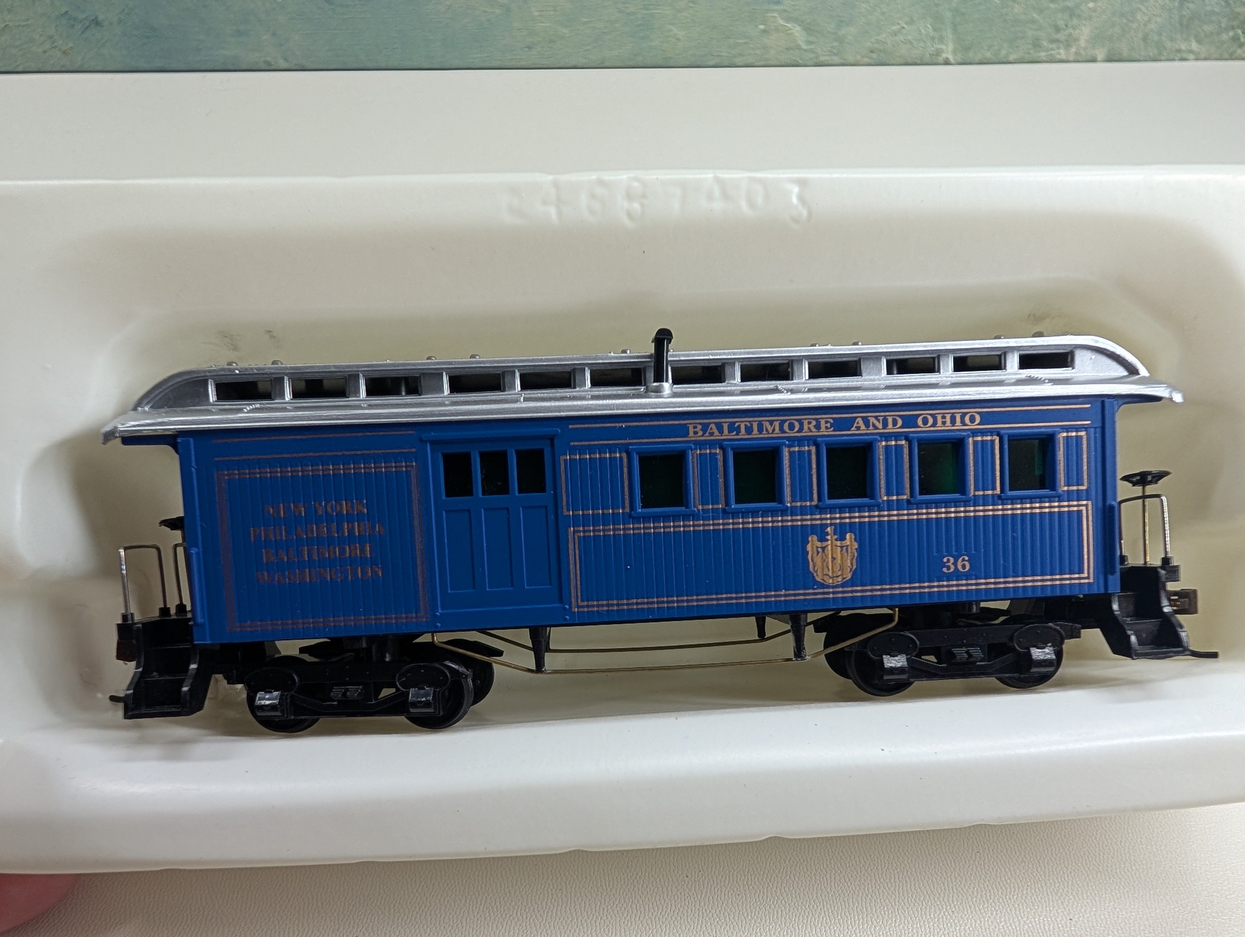 USED Mantua HO Scale 1890 Combine Wooden Passenger Car Baltimore and Ohio #36