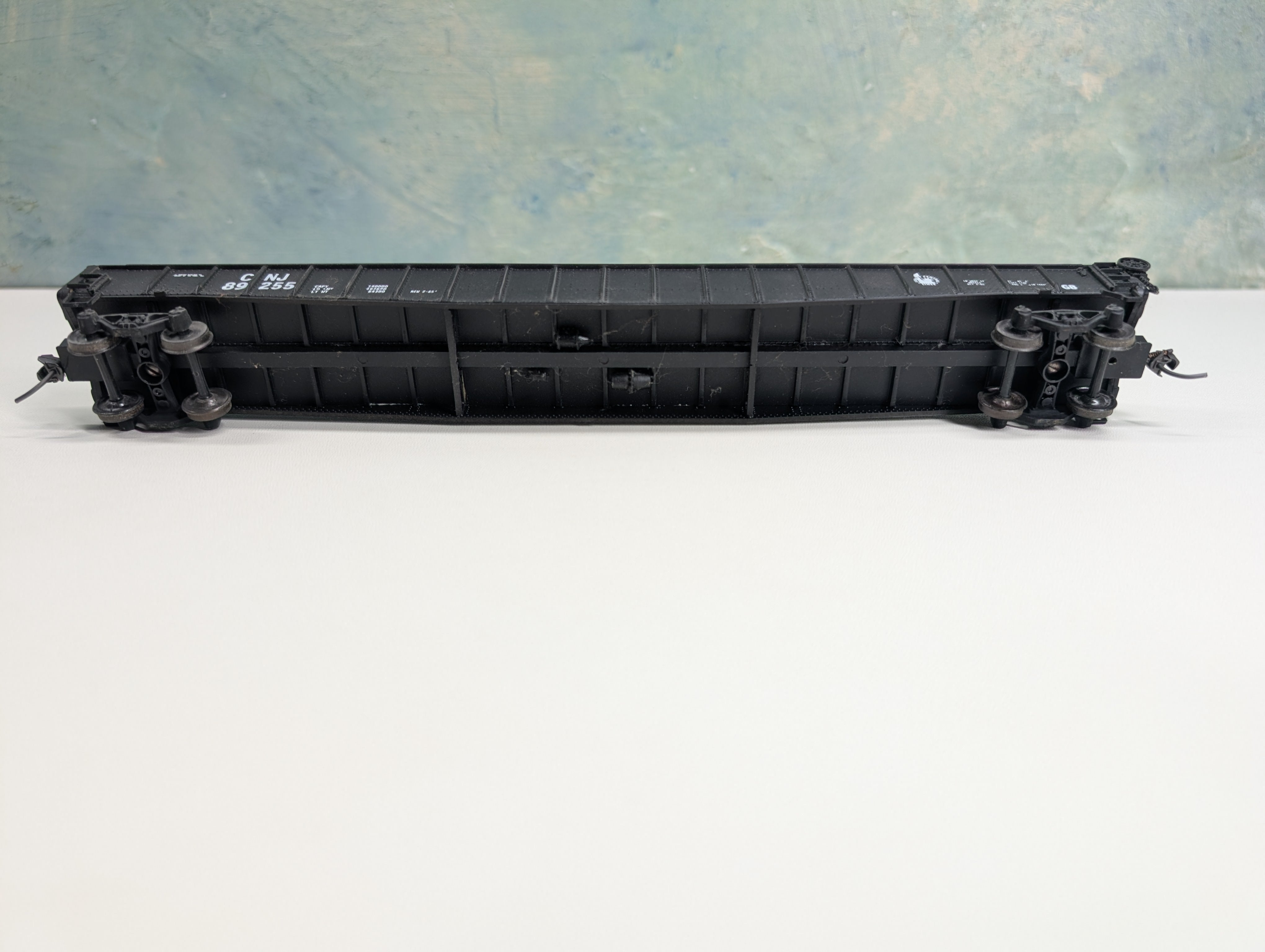 USED Eastern Car Works HO Scale 67' Drop End Gondola CNJ #89255 Metal Wheels