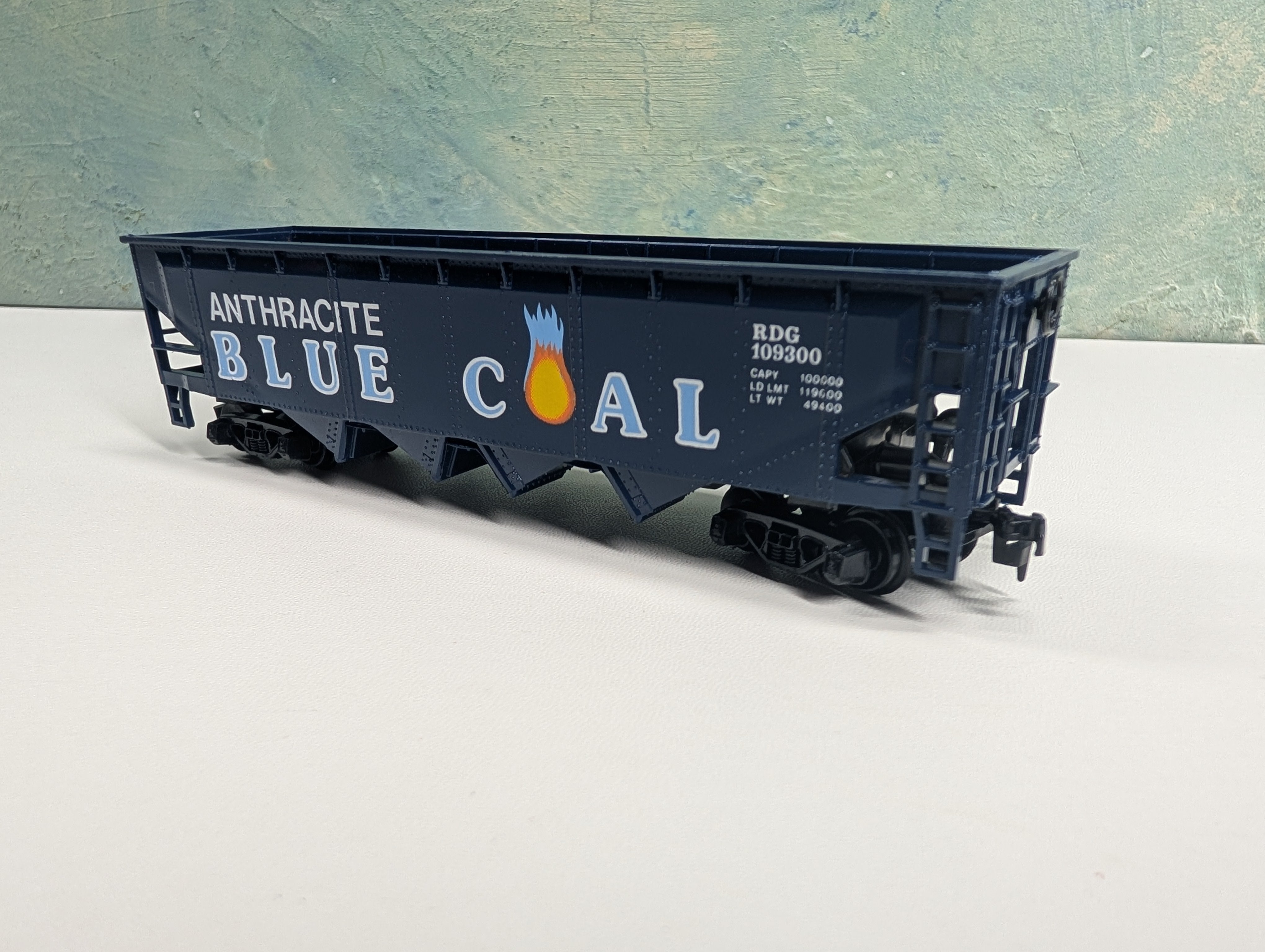 USED Tyco HO Scale Quad Hopper Anthracite Blue Coal RDG #109300