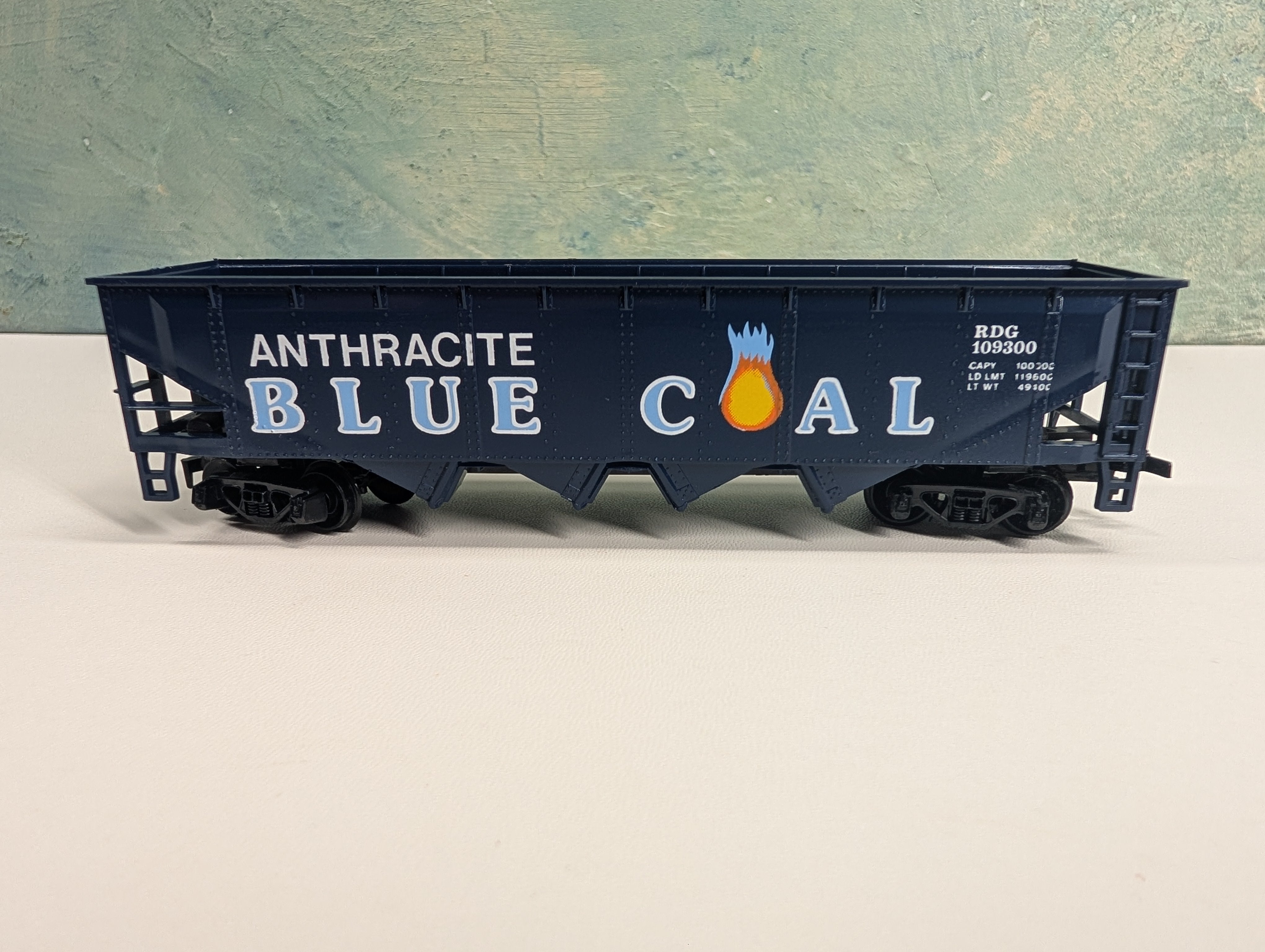 USED Tyco HO Scale Quad Hopper Anthracite Blue Coal RDG #109300