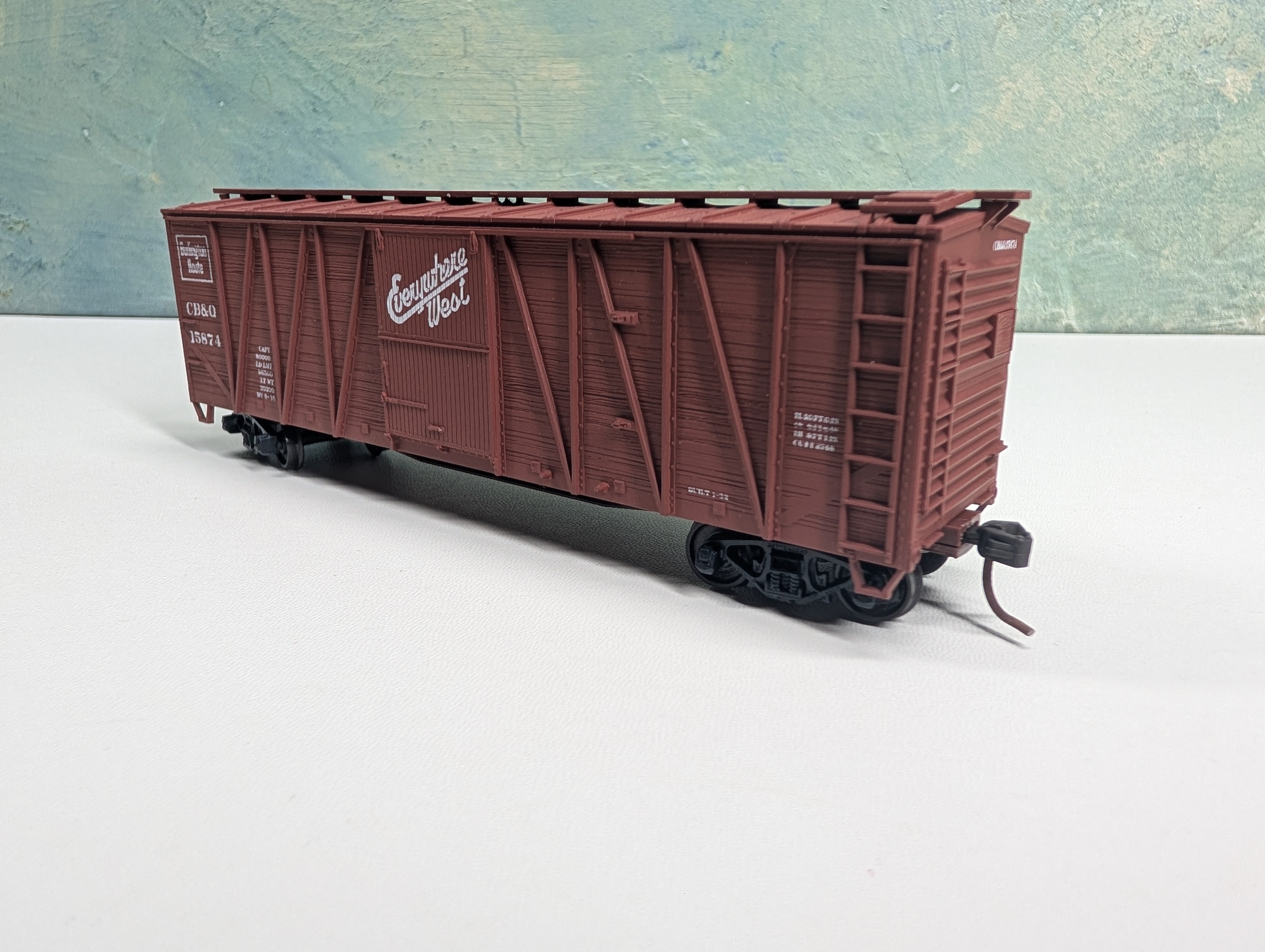 USED Accurail HO Scale 41' OB Wooden Box Car Burlington CB&Q #15874