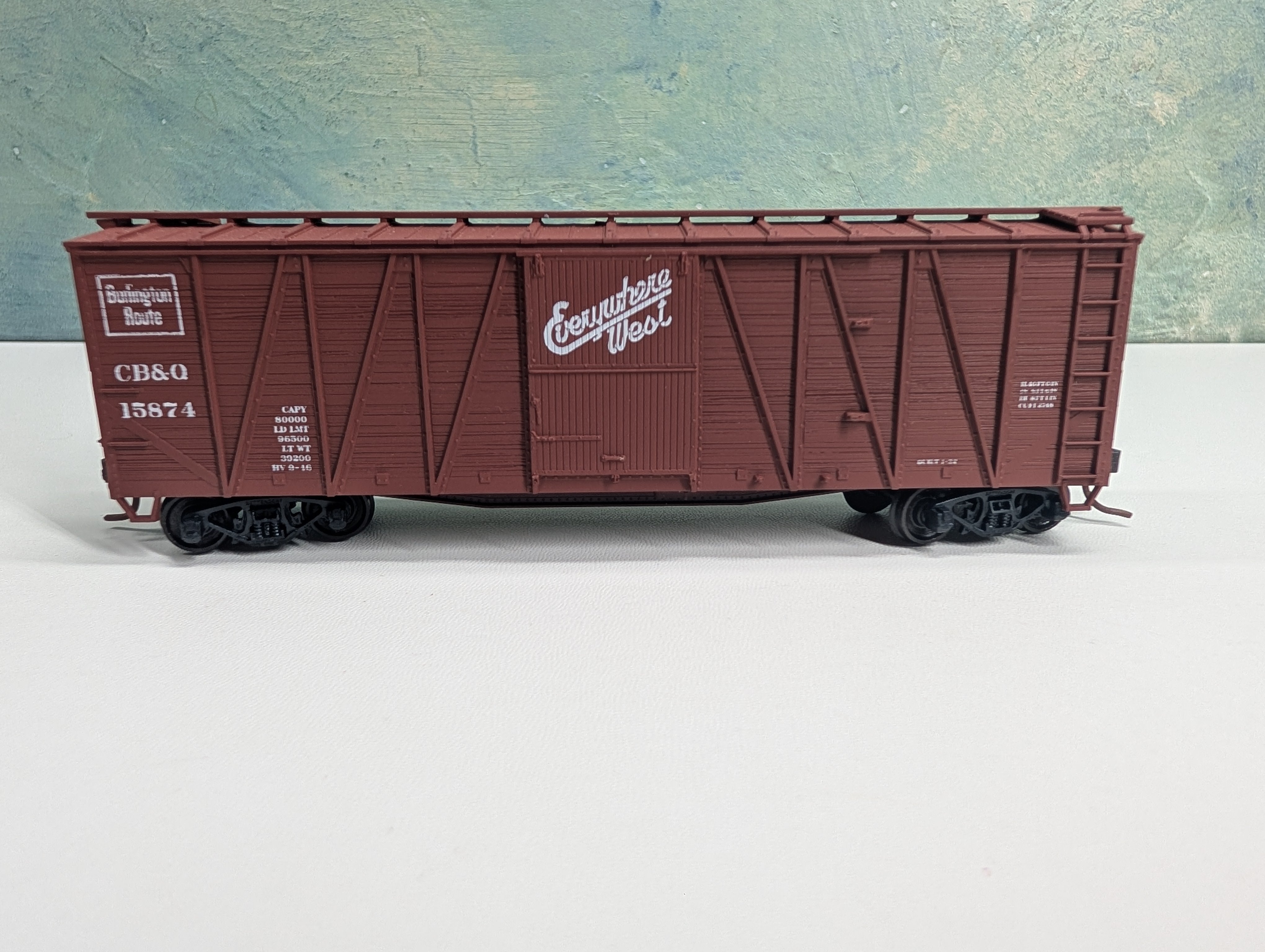 USED Accurail HO Scale 41' OB Wooden Box Car Burlington CB&Q #15874