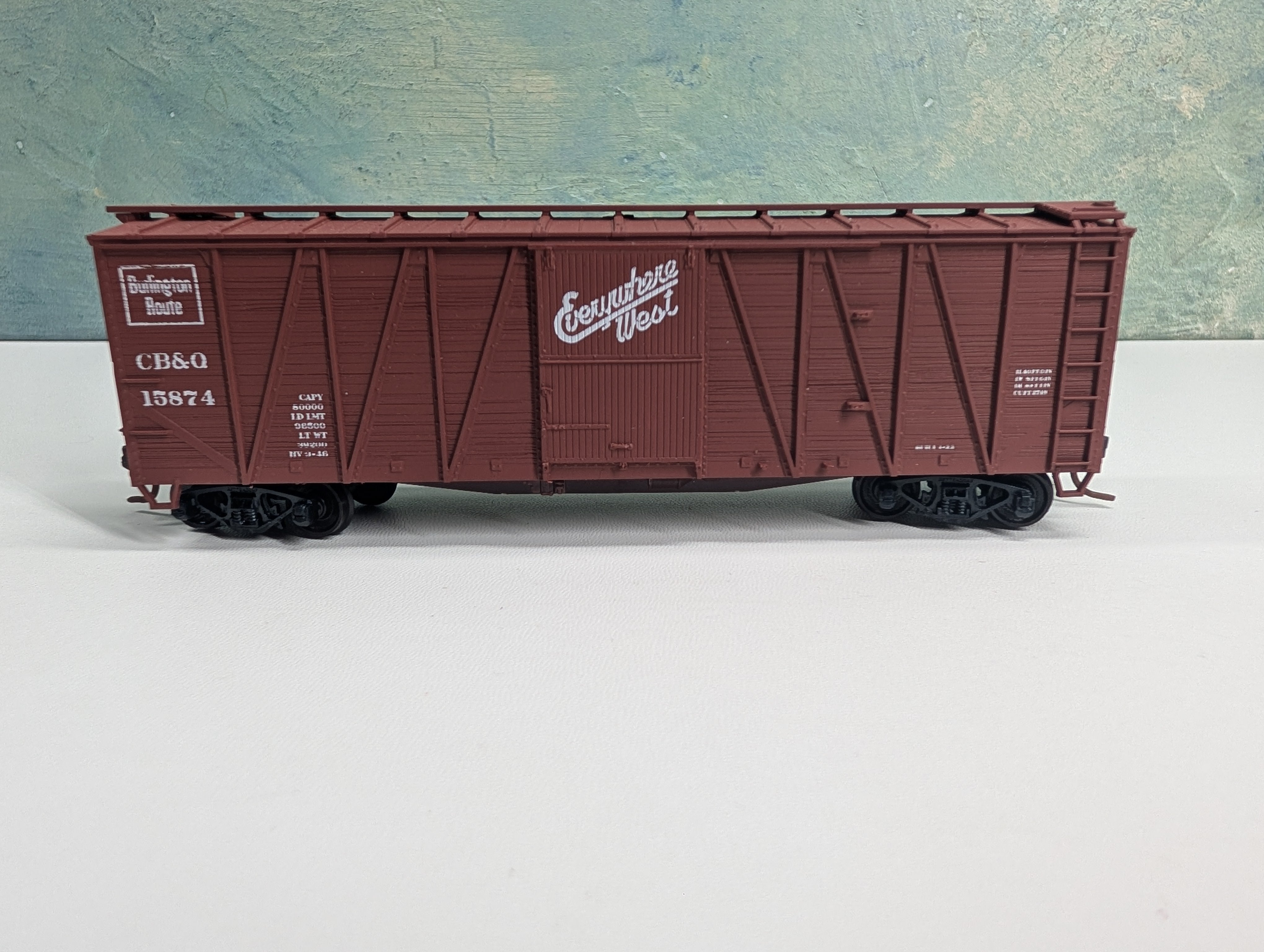 USED Accurail HO Scale 41' OB Wooden Box Car Burlington CB&Q #15874