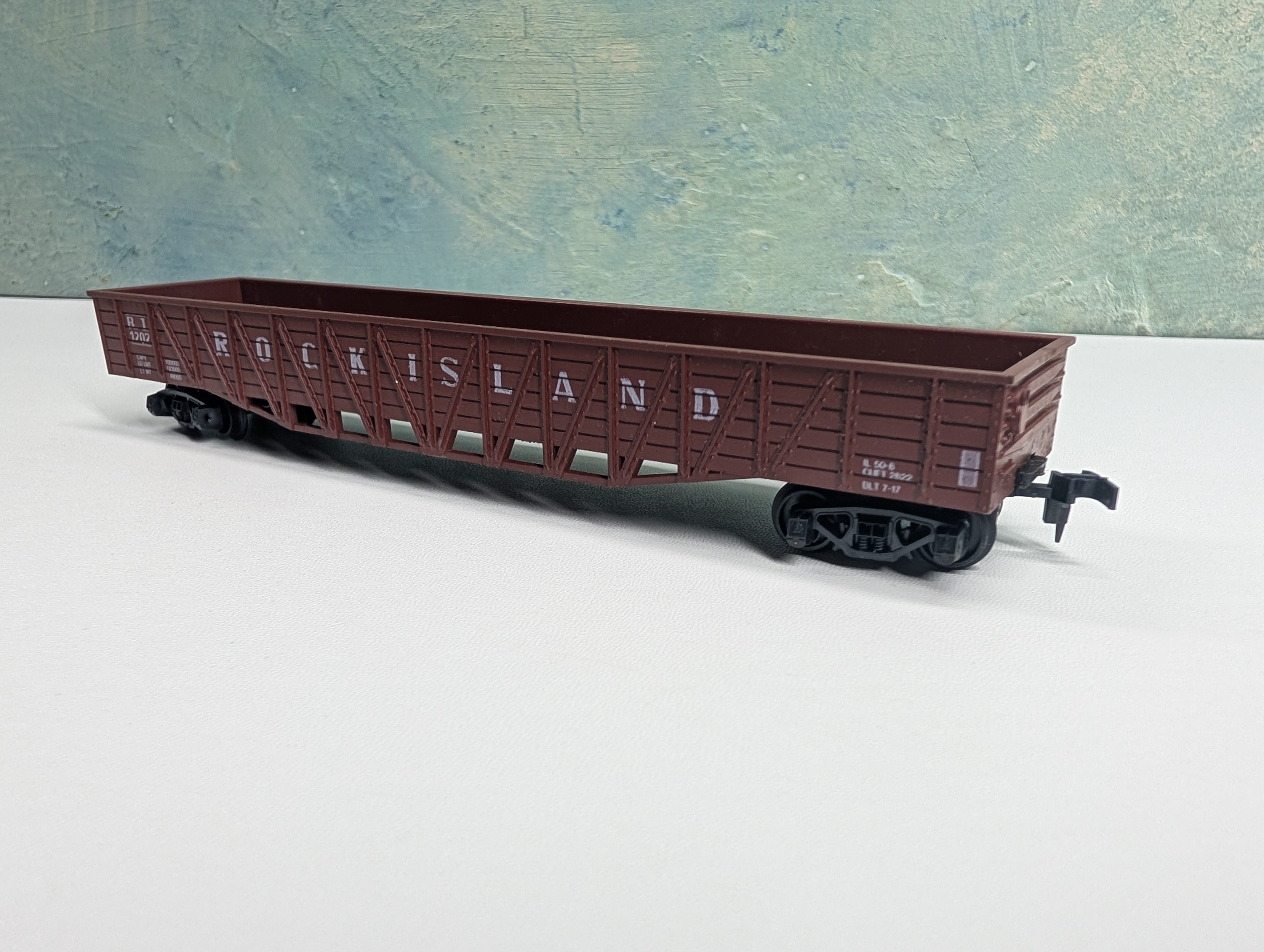 USED AHM HO Scale 50' Wooden OB Gondola Rock Island RI #1207