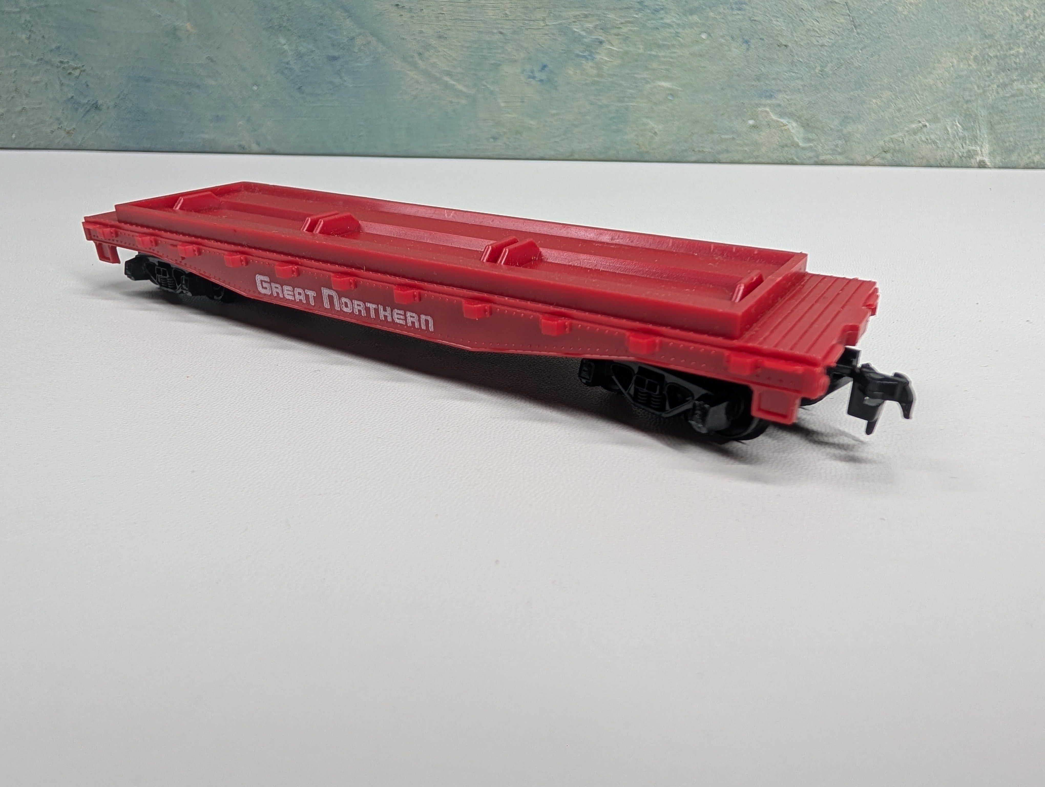 USED Tyco HO Scale 40' Flat Car Great Northern GN