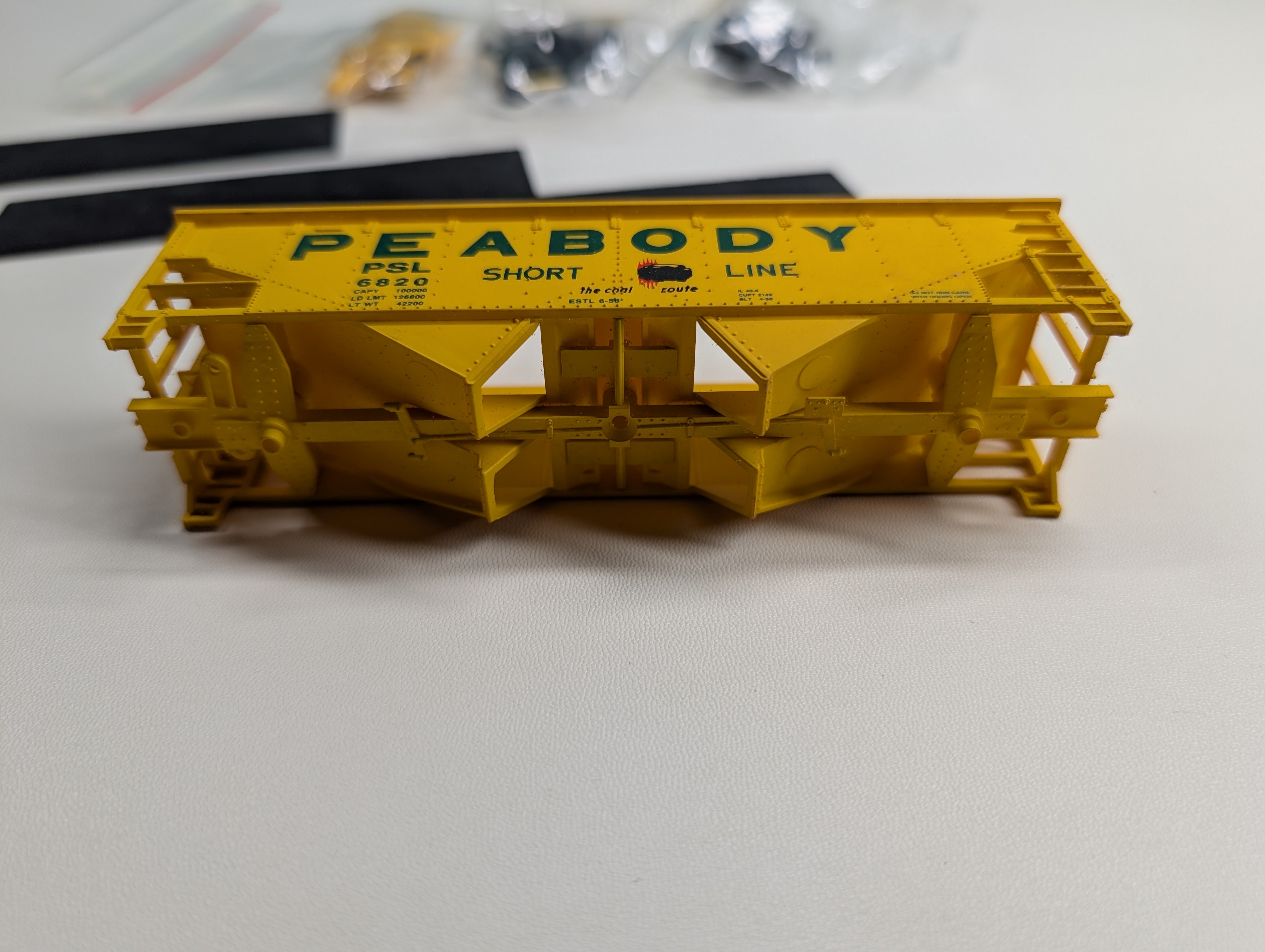 USED Walthers 932-9082 HO Scale 2 Bay Hopper Peabody PSL #6802, 6809, 6820 KIT (3 pcs)