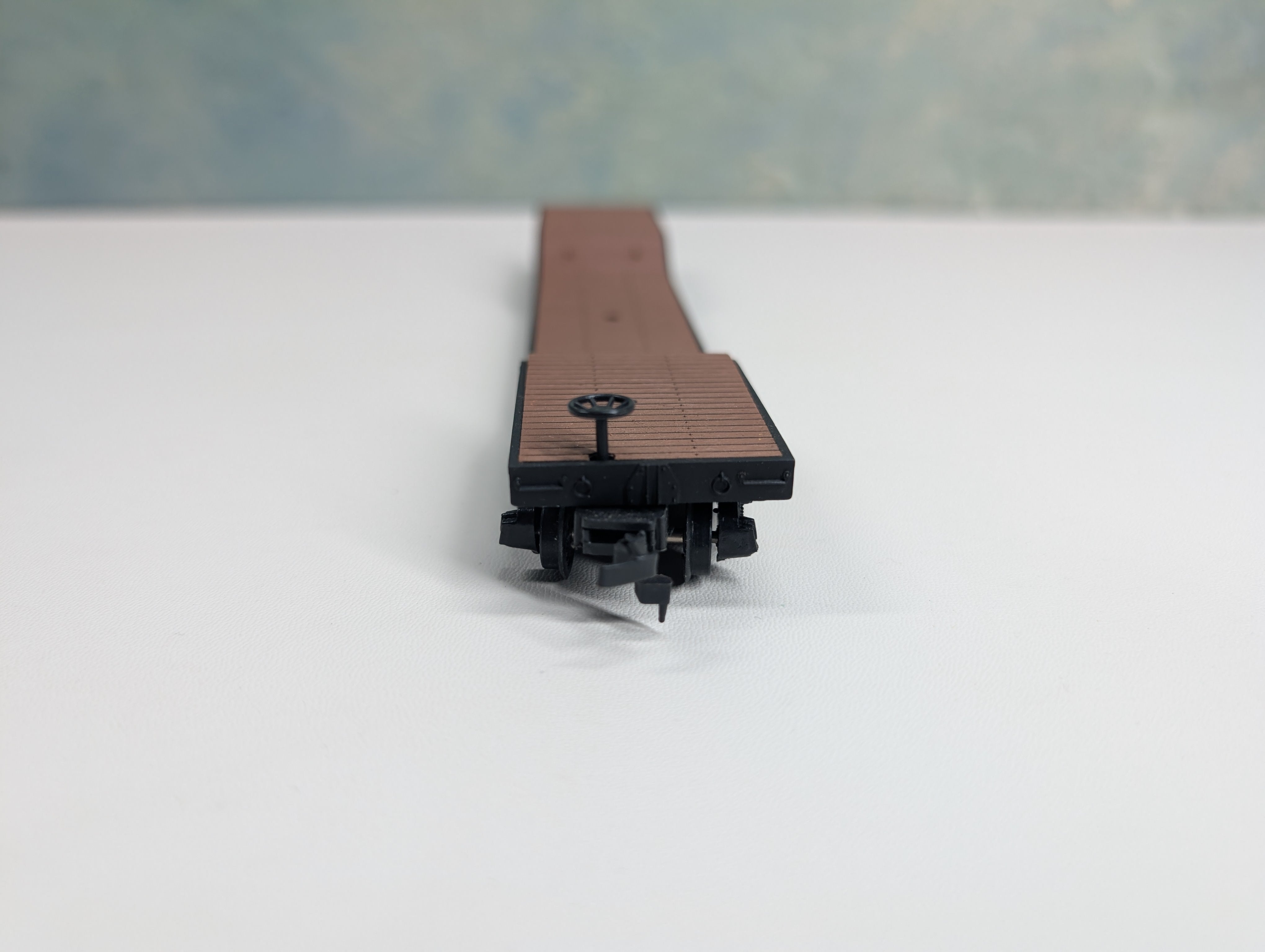 USED Bachmann HO Scale Center Depressed Flat Car w/ Army Tank Car Load
