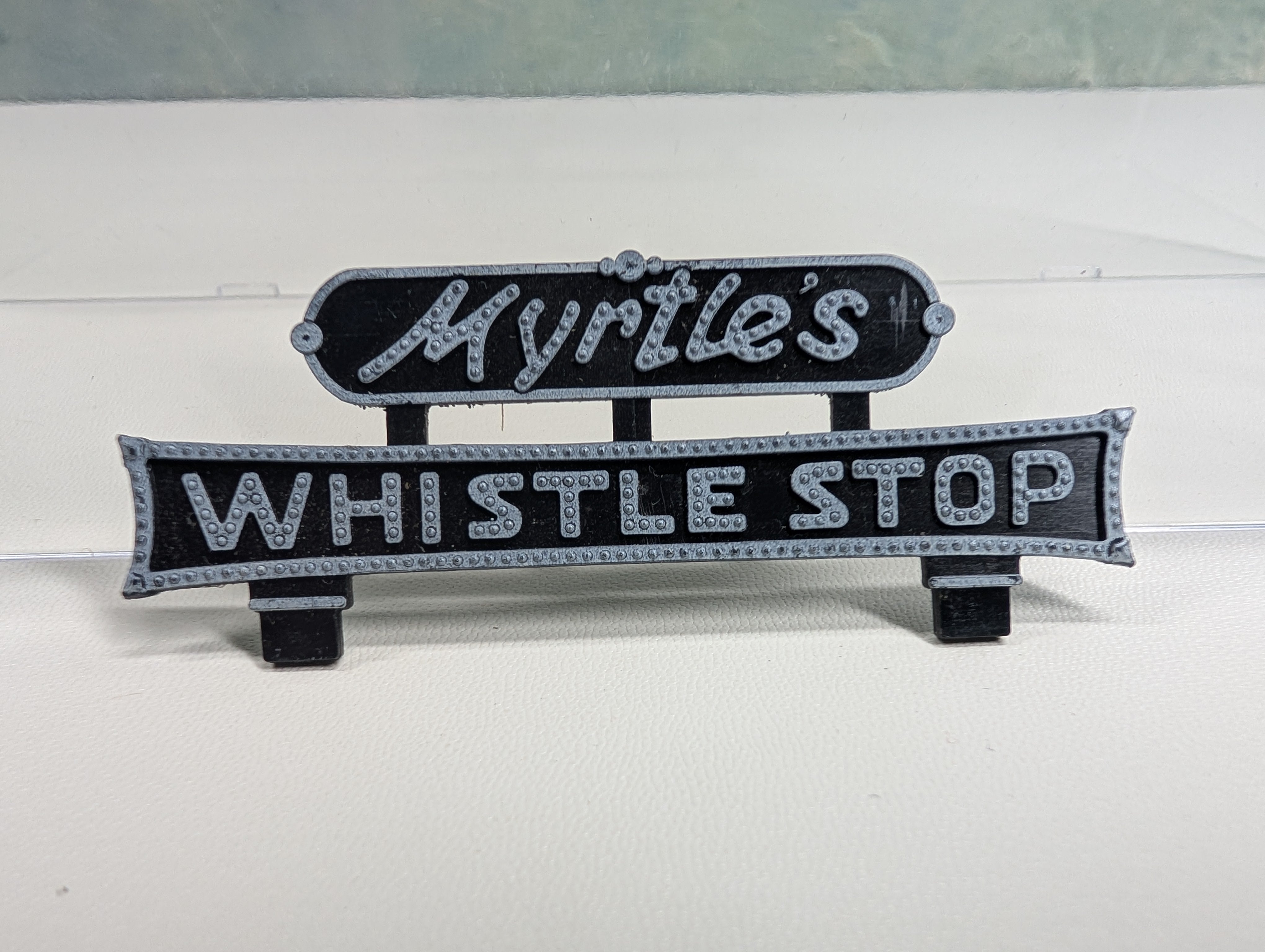 USED HO Scale Myrtle's Whistle Stop Sign