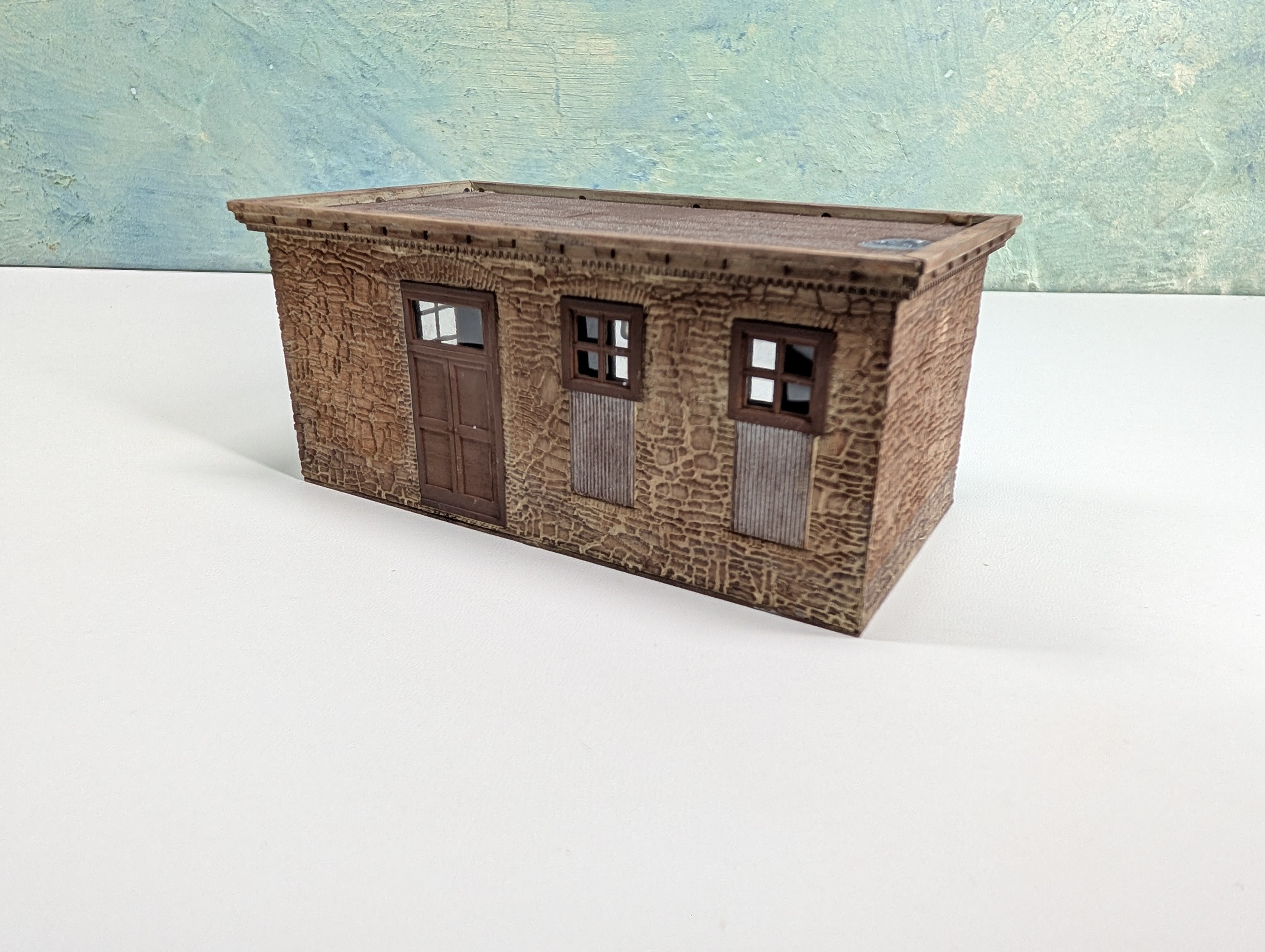 USED HO Scale Weathered Brick Storage Building