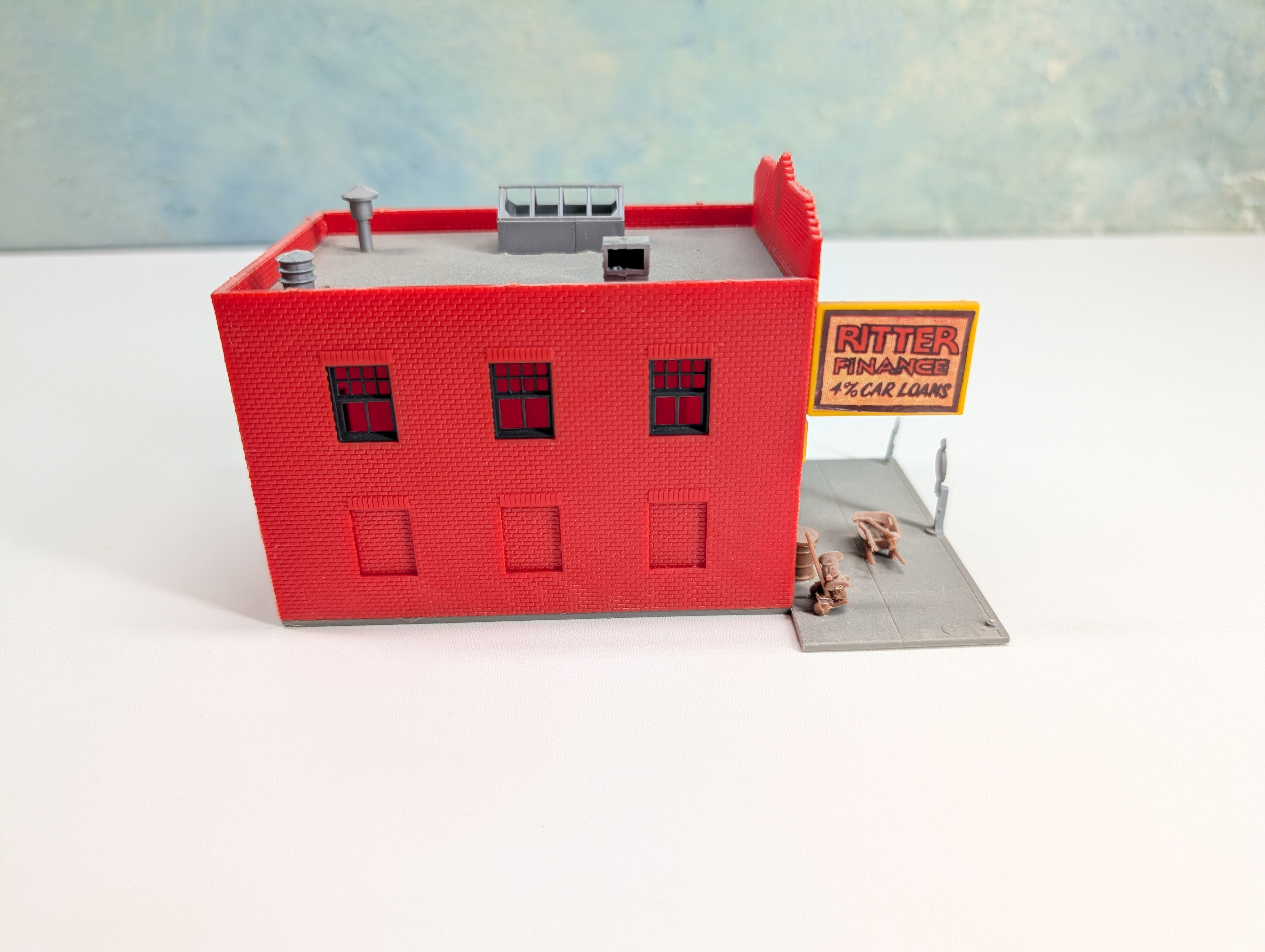 USED Tyco HO Scale General Store, Ritter Finance, Brick Storefront
