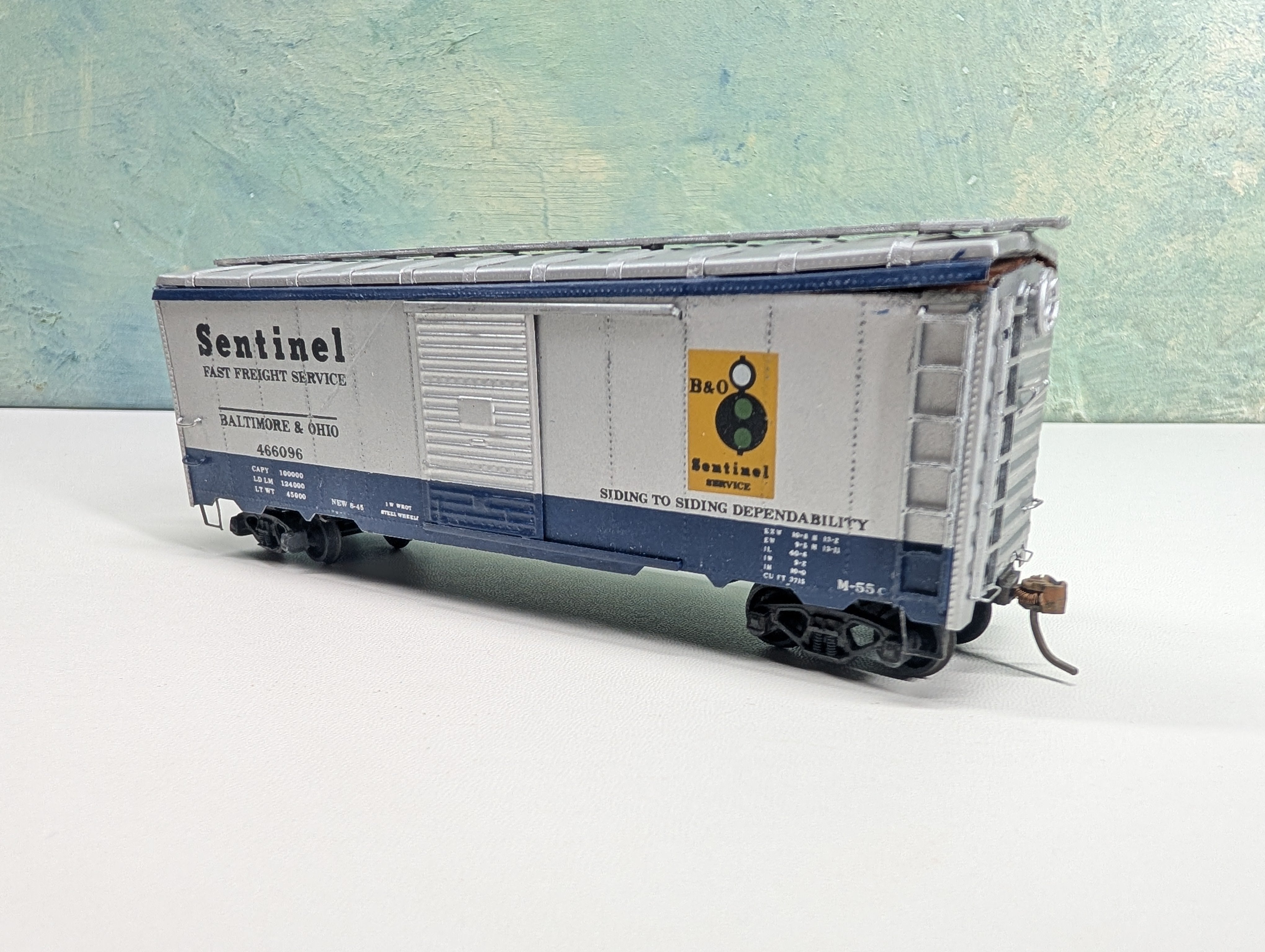 USED HO Scale 40' Box Car (Metal & Wood) Baltimore and Ohio B&O #466096