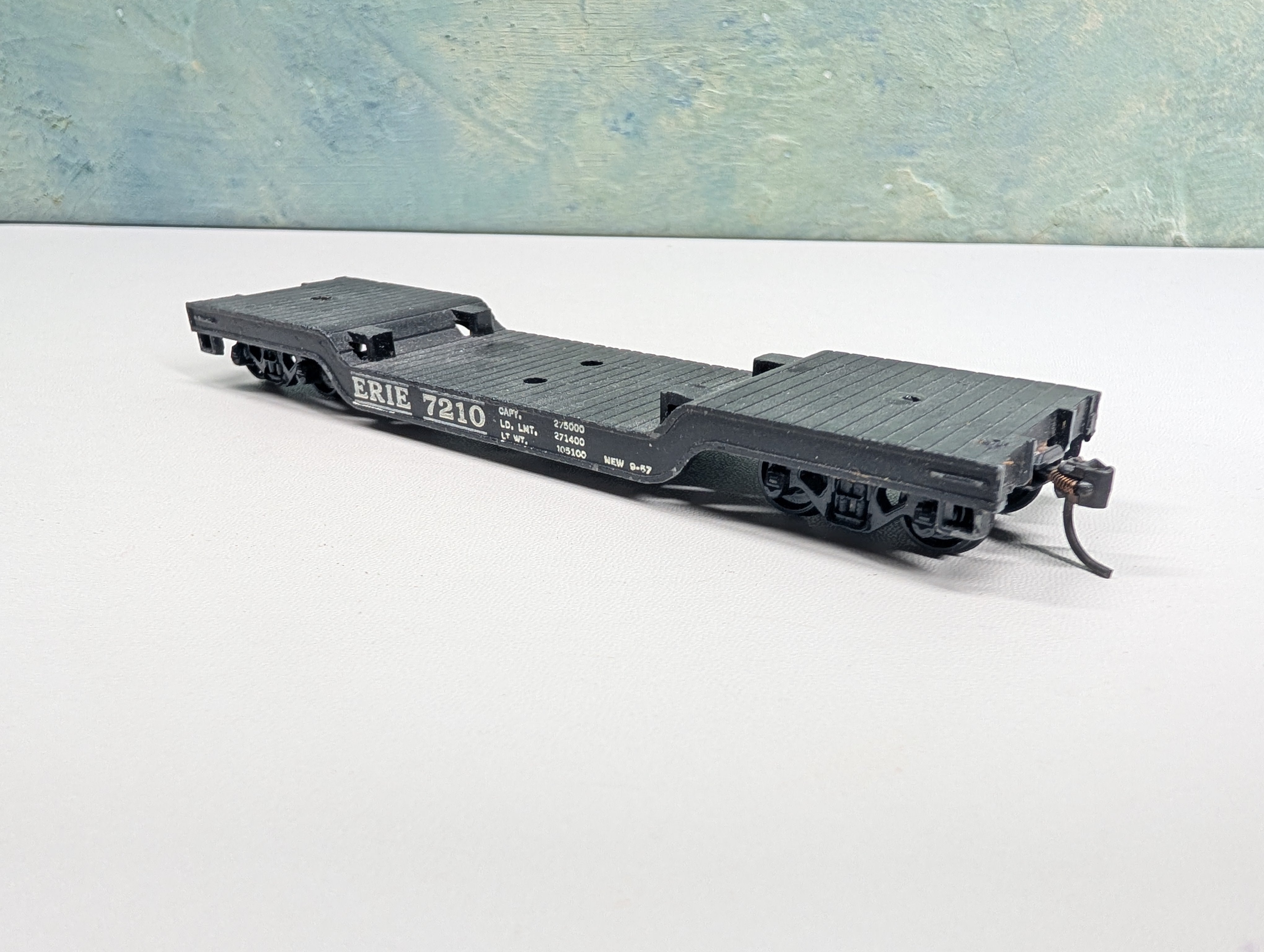 USED MARX HO Scale Depressed Flat Car (metal) Erie #7210