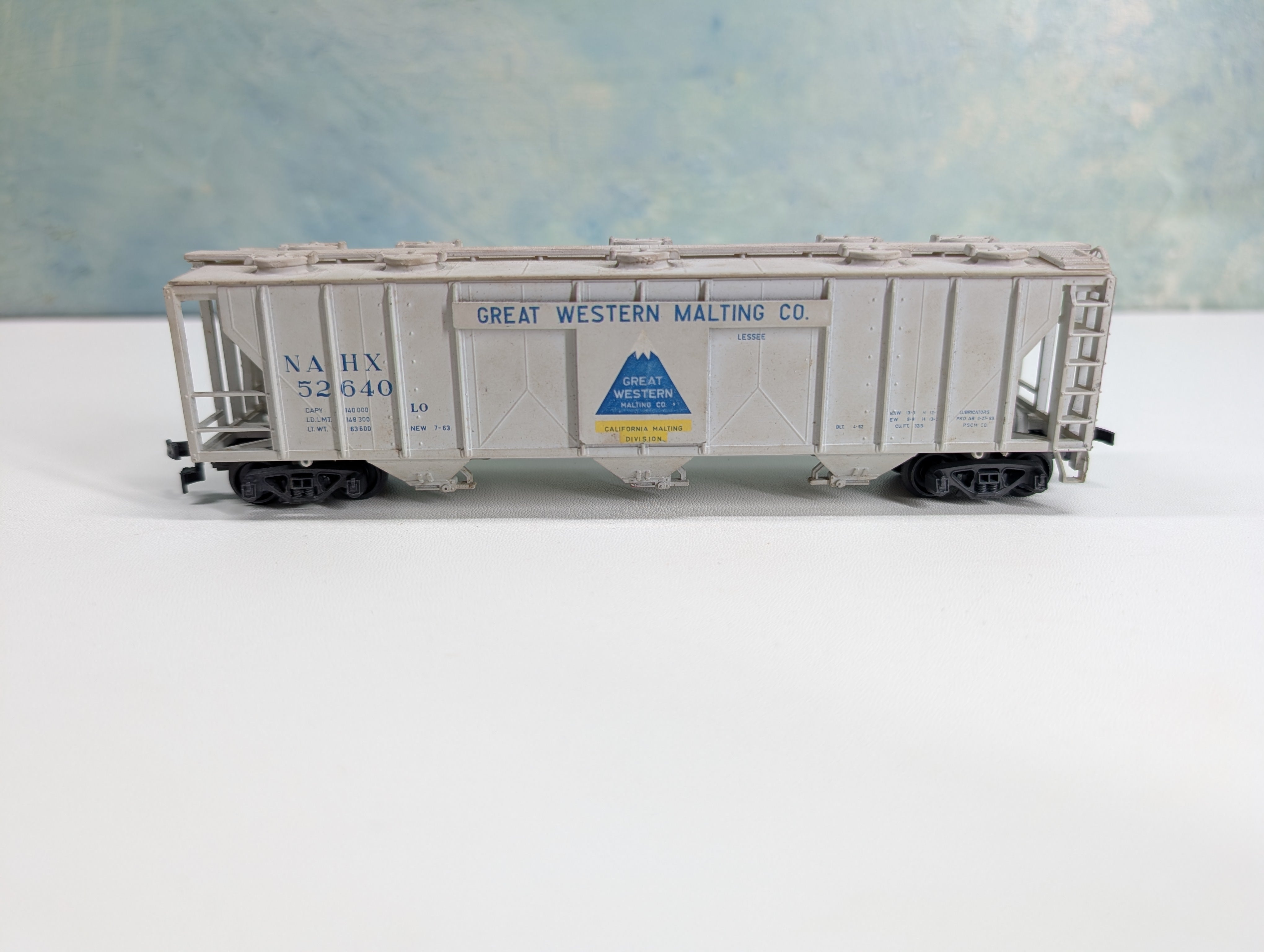 USED HO Scale Covered Hopper Great Western Malting Co NAHX #52640