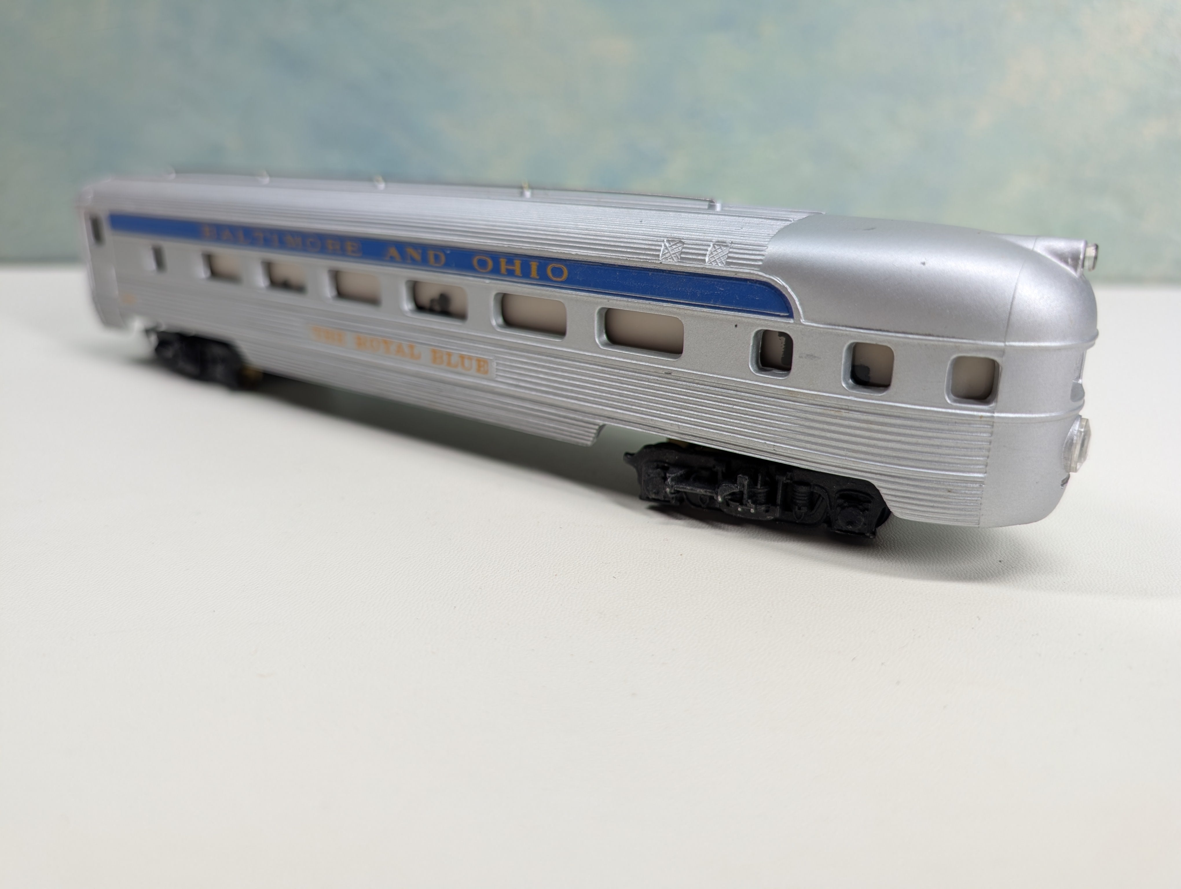 USED Tyco HO Scale Royal Blue Observation Passenger Car Baltimore and Ohio B&O #950