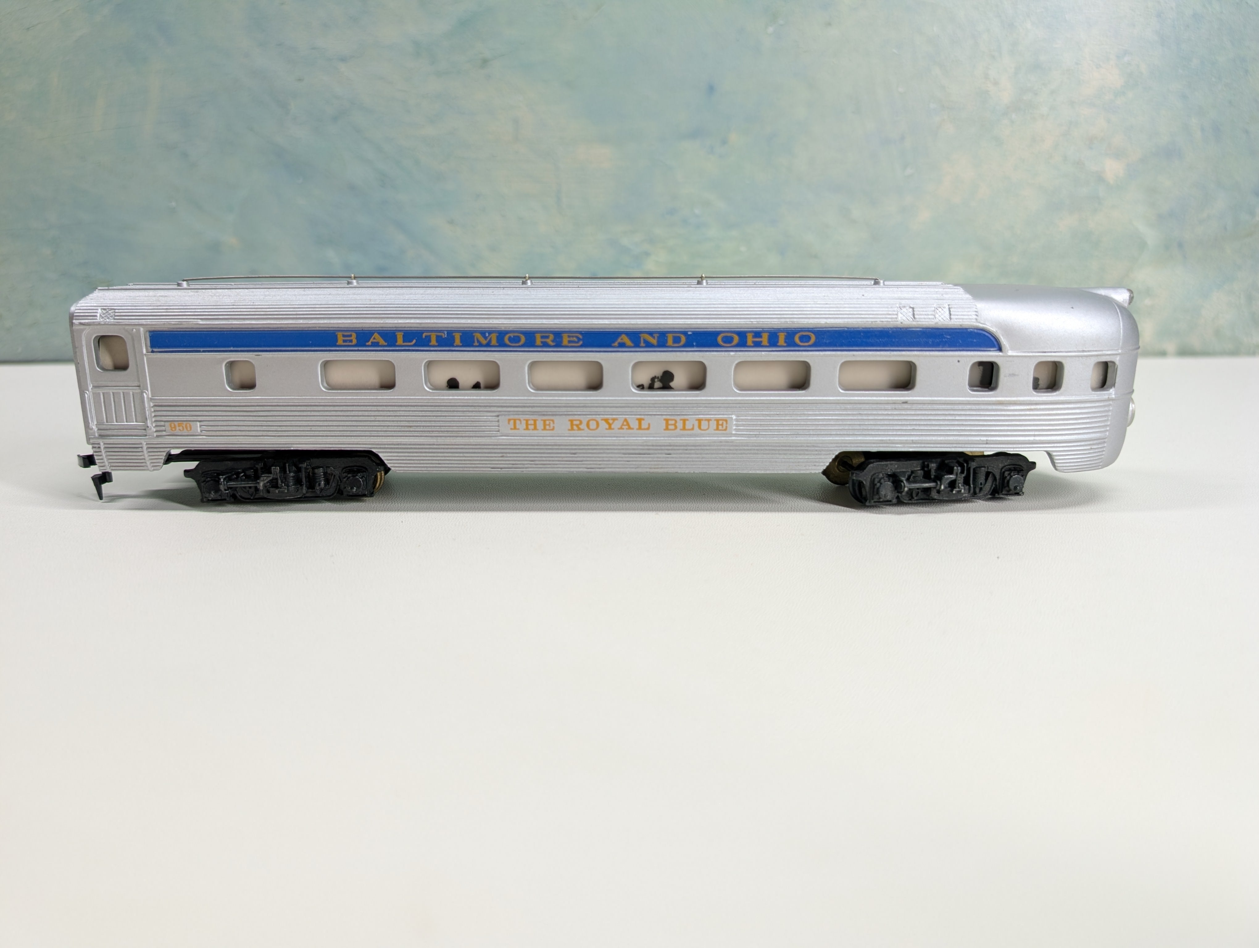 USED Tyco HO Scale Royal Blue Observation Passenger Car Baltimore and Ohio B&O #950
