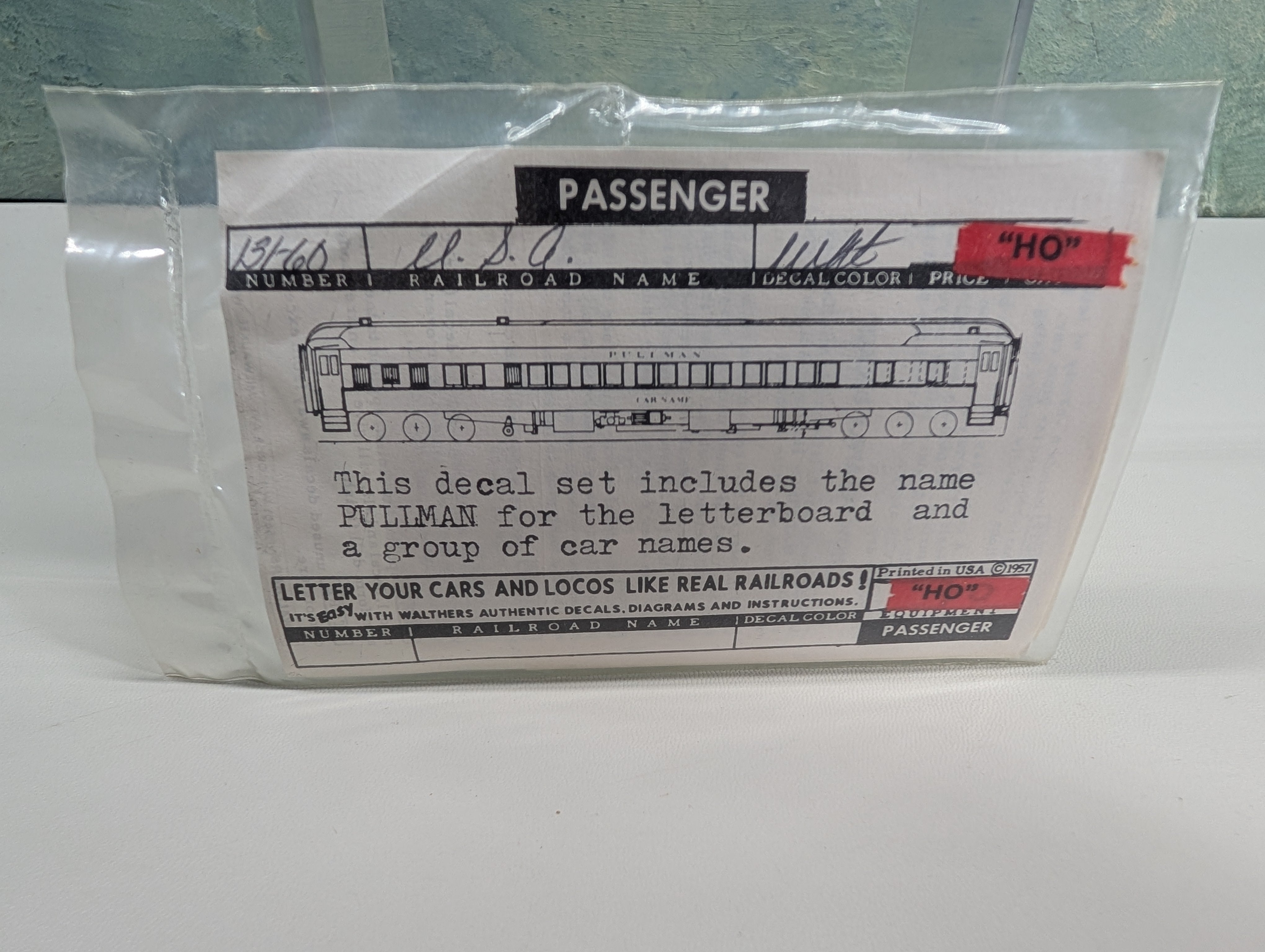 Walthers 131-60 HO Scale United States Army USAX, USAF Decals, Passenger Car