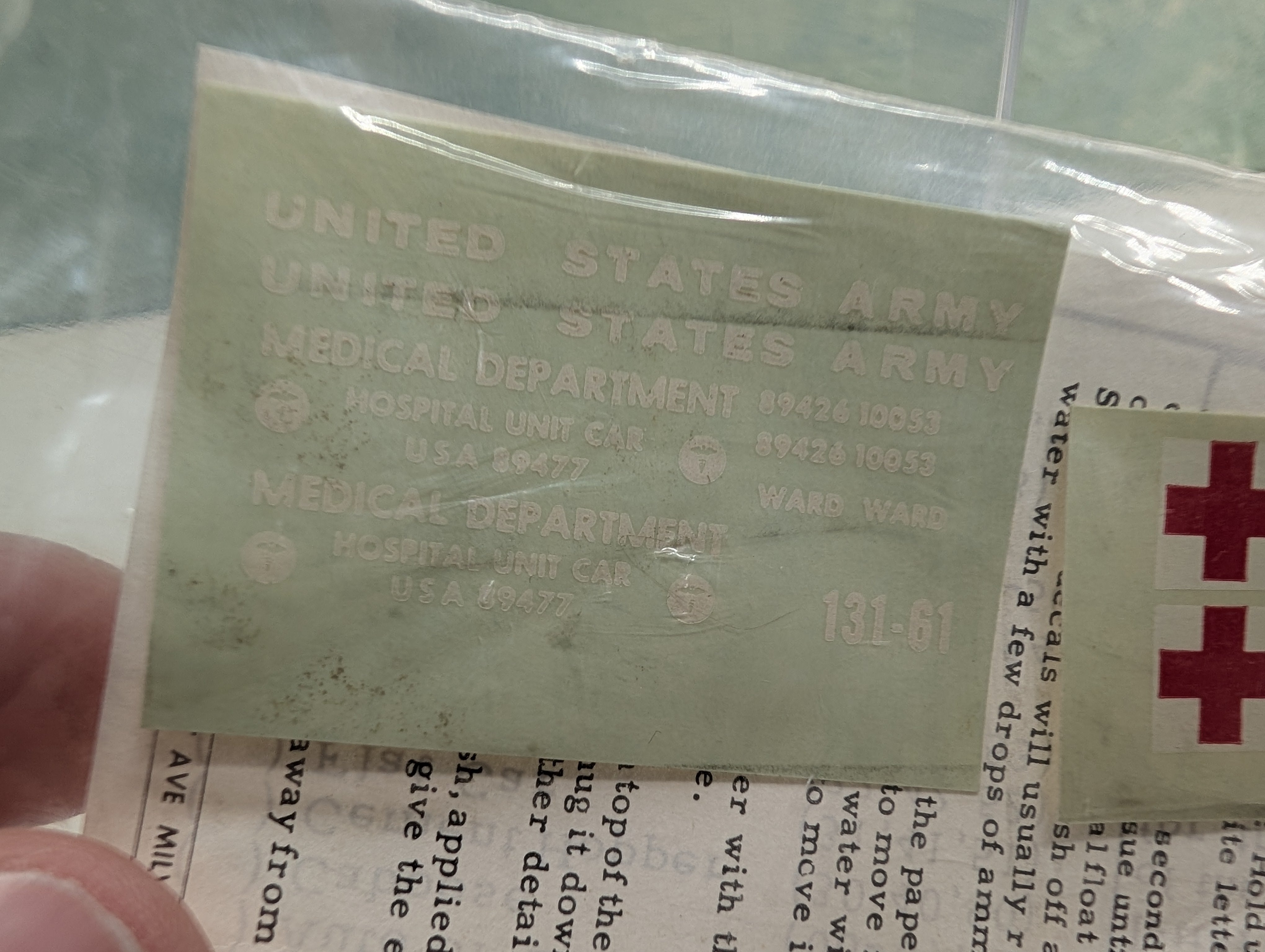 Walthers 131-61 HO Scale United States Army, Medical Department Decals, White