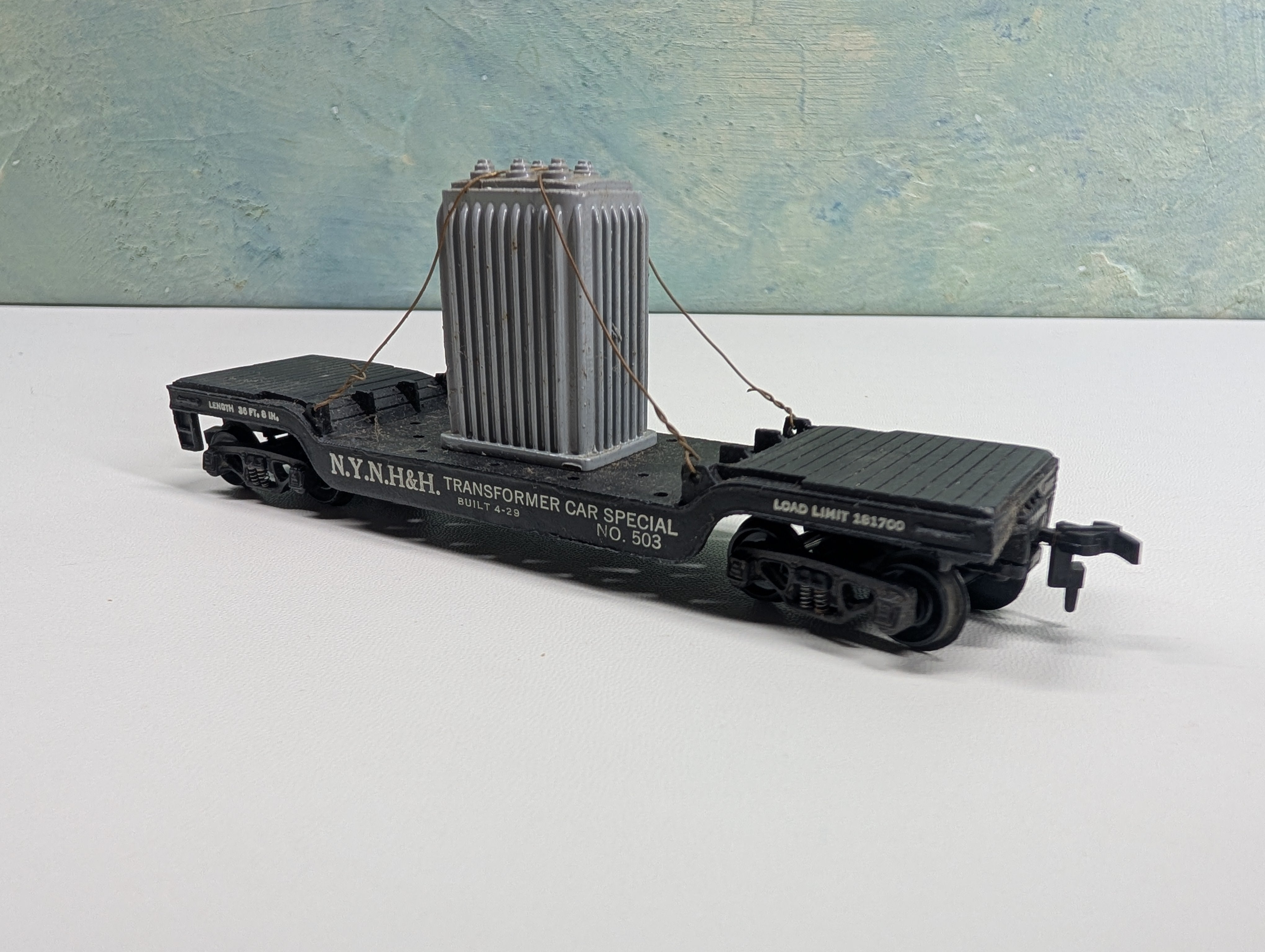USED Gilbert HO Scale Center Depressed Flat Car w/ Transformer Load NYNH&H #503 Metal