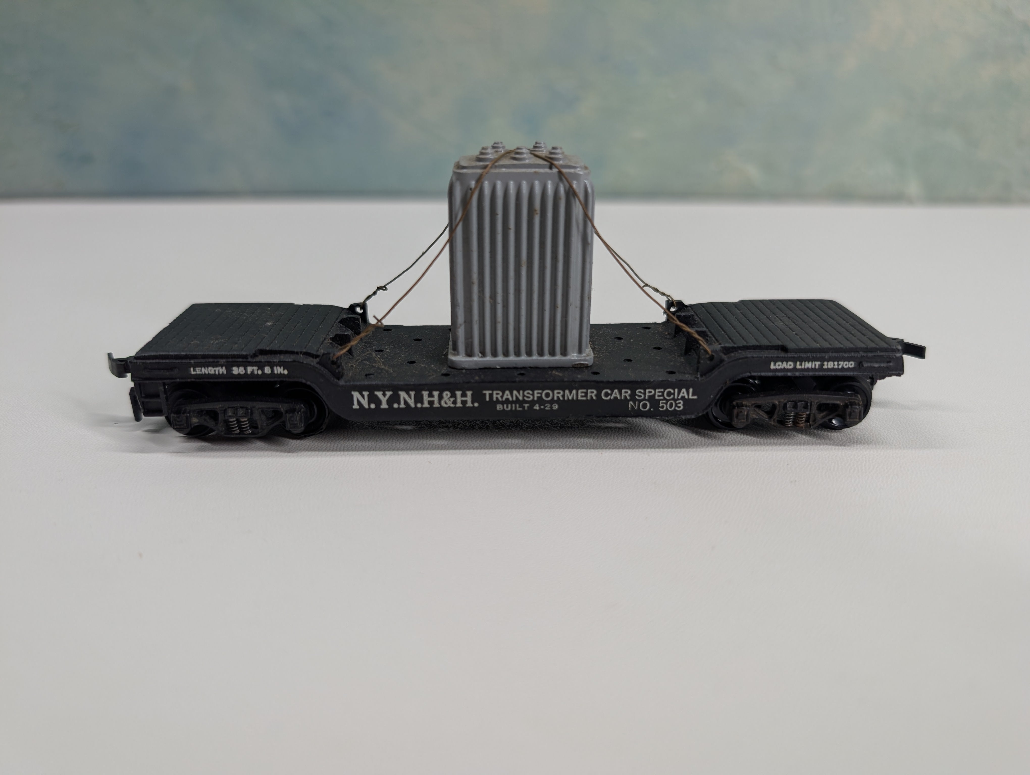 USED Gilbert HO Scale Center Depressed Flat Car w/ Transformer Load NYNH&H #503 Metal