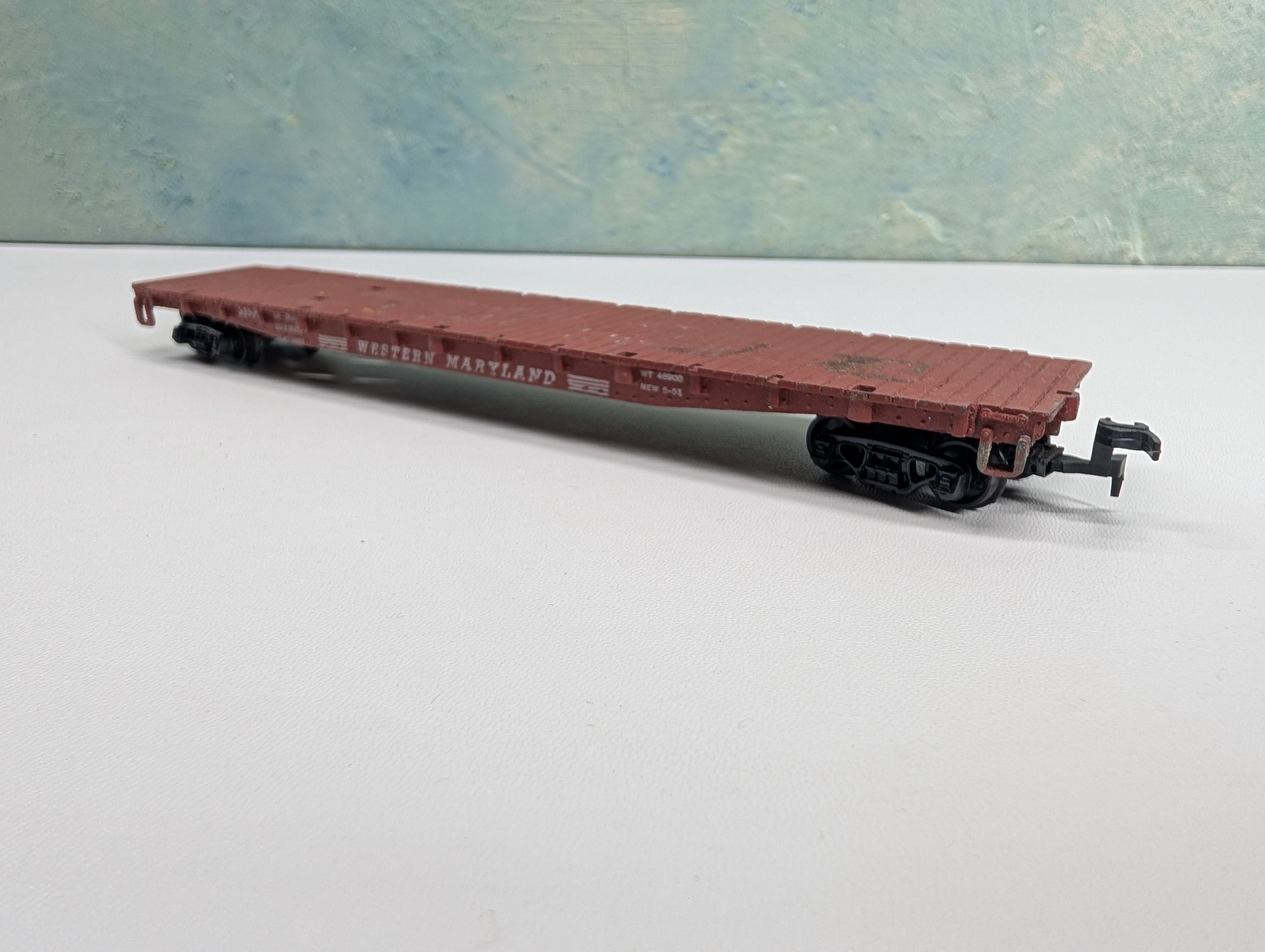 USED Gilbert HO Scale 55' Flat Car Western Maryland WM #33509 Metal