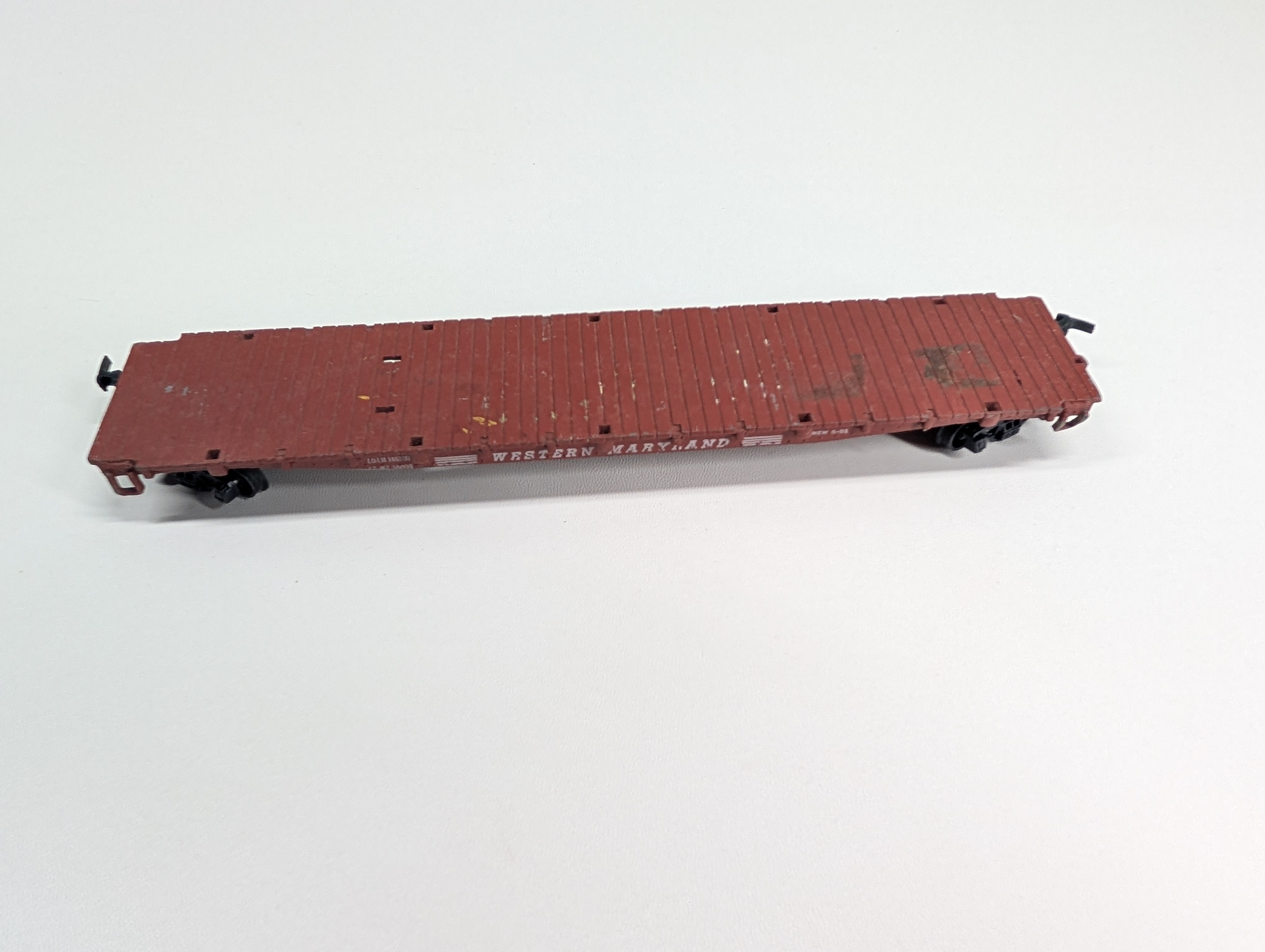 USED Gilbert HO Scale 55' Flat Car Western Maryland WM #33509 Metal