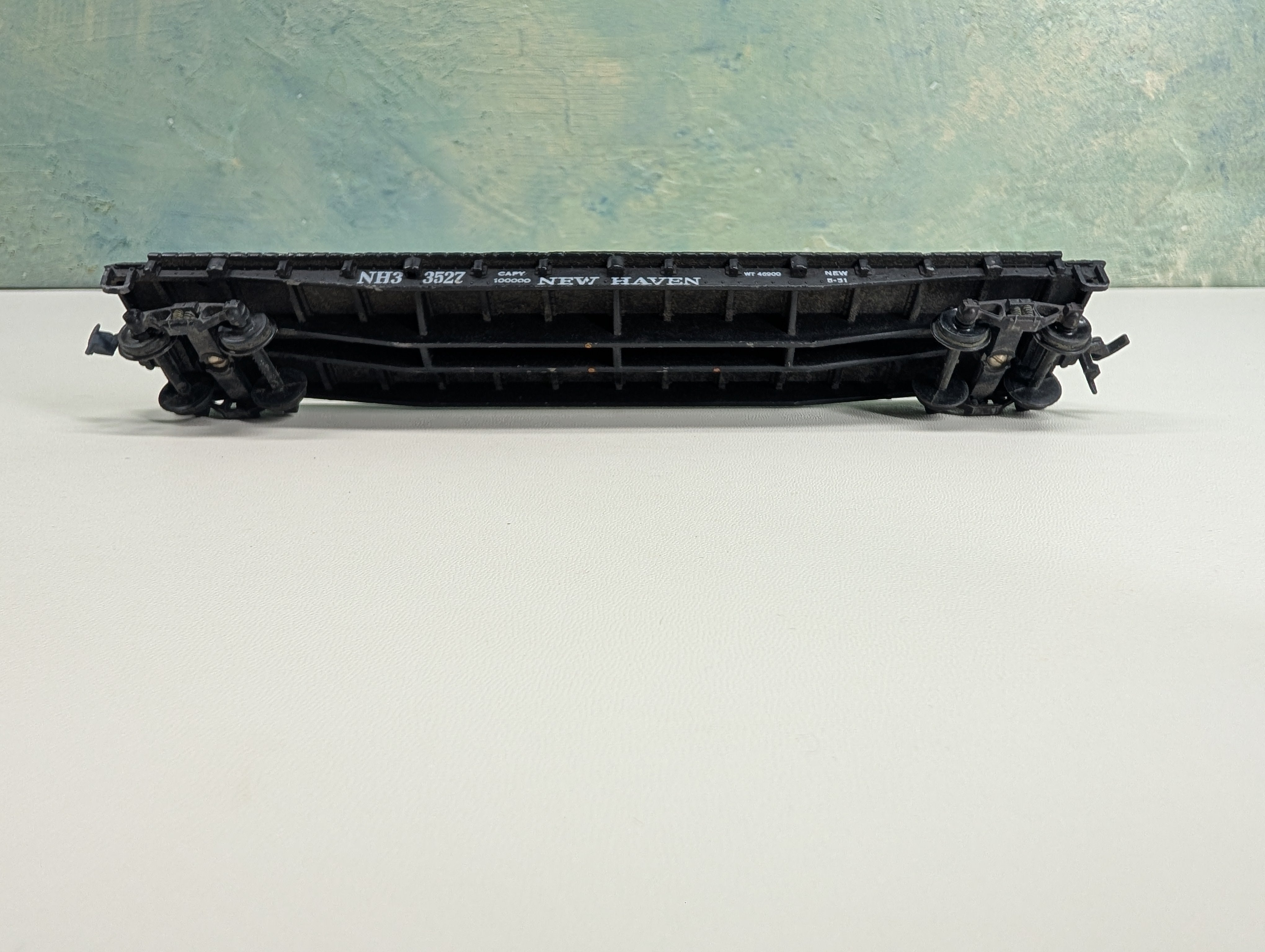 USED Gilbert HO Scale 55' Flat Car New Haven NH3 #3527 Metal