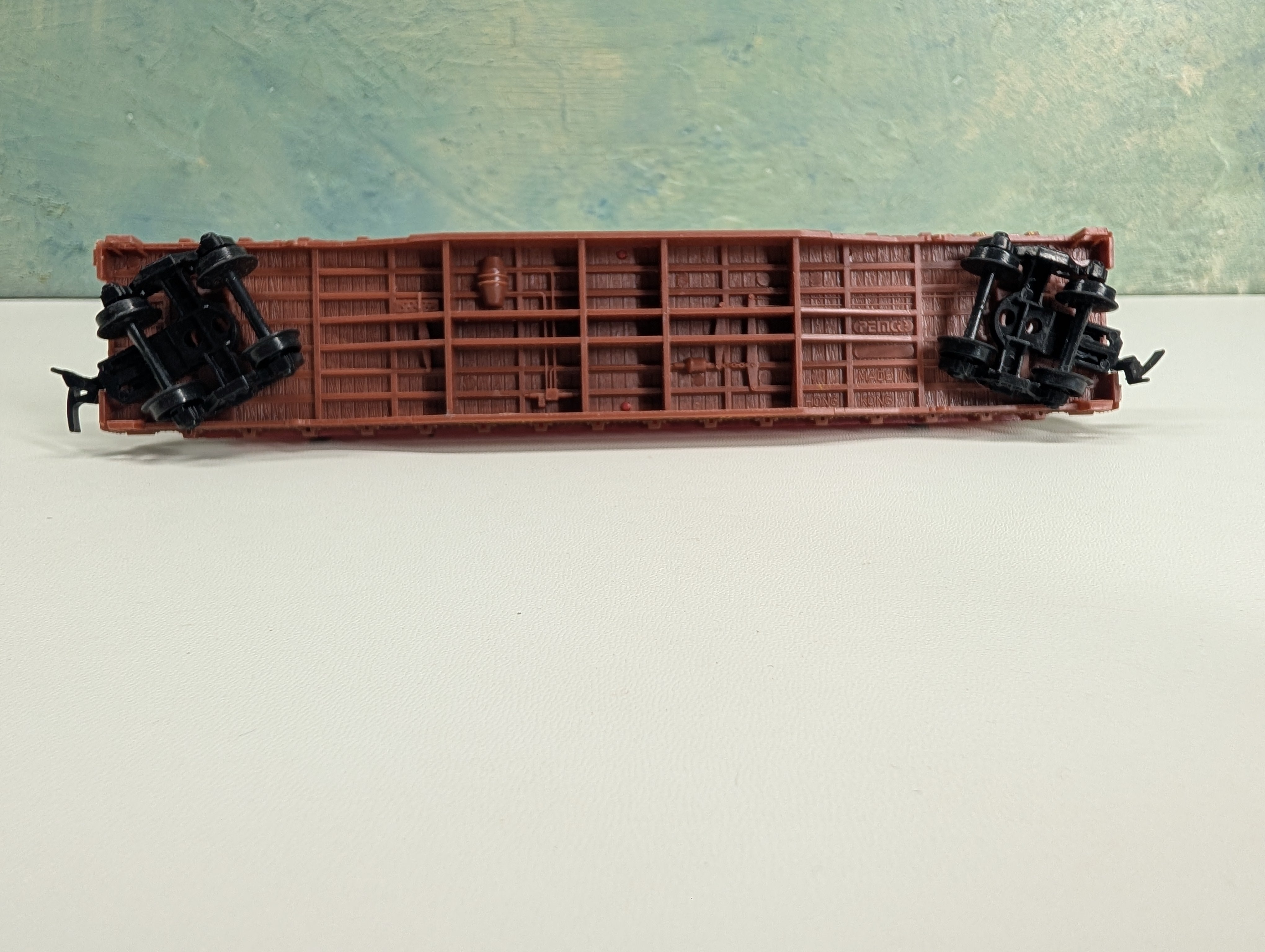 USED PEMCO HO Scale 54' Flat Car w/ I Beam Load Union Pacific DS #1038