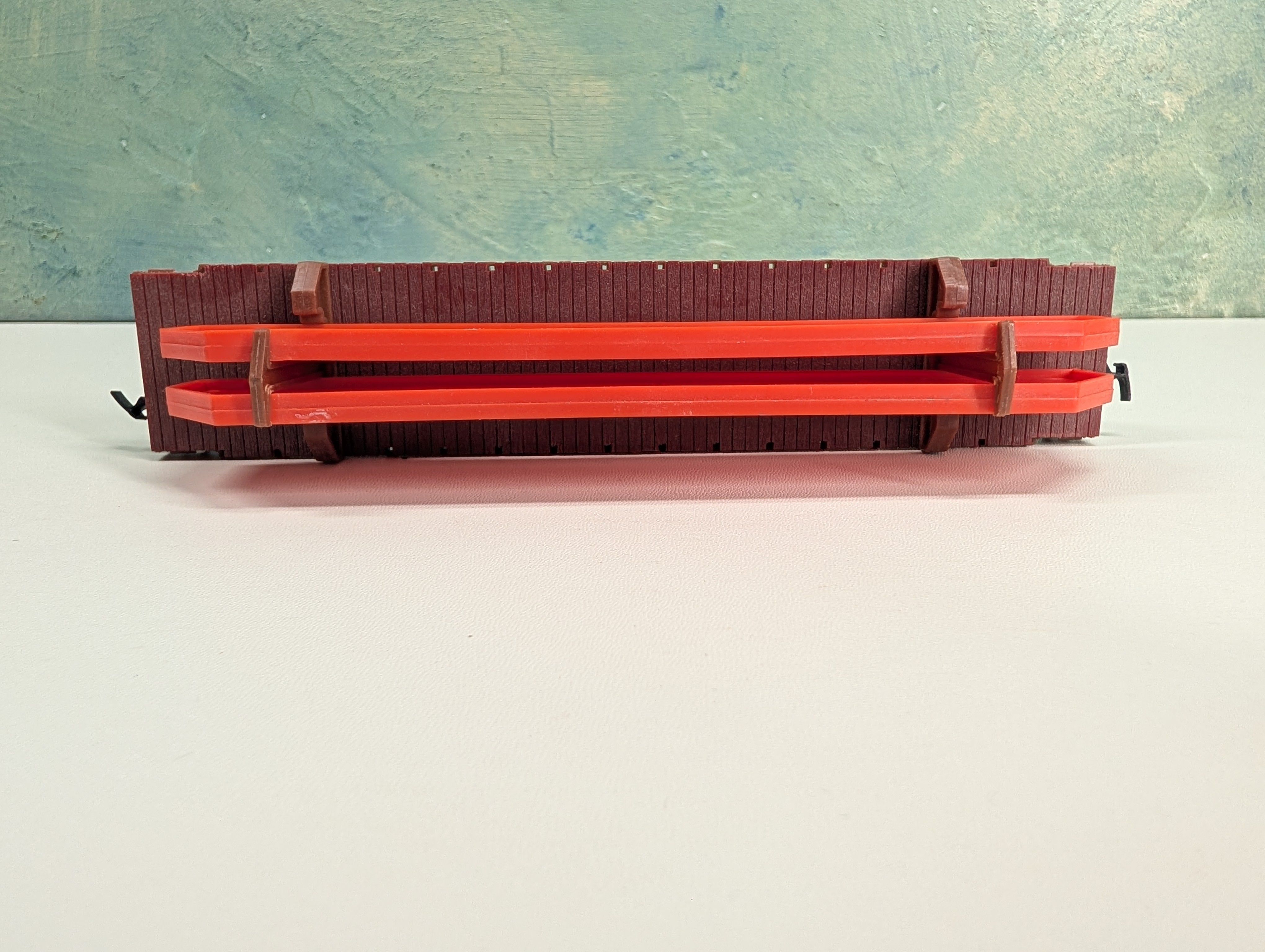 USED PEMCO HO Scale 54' Flat Car w/ I Beam Load Union Pacific DS #1038