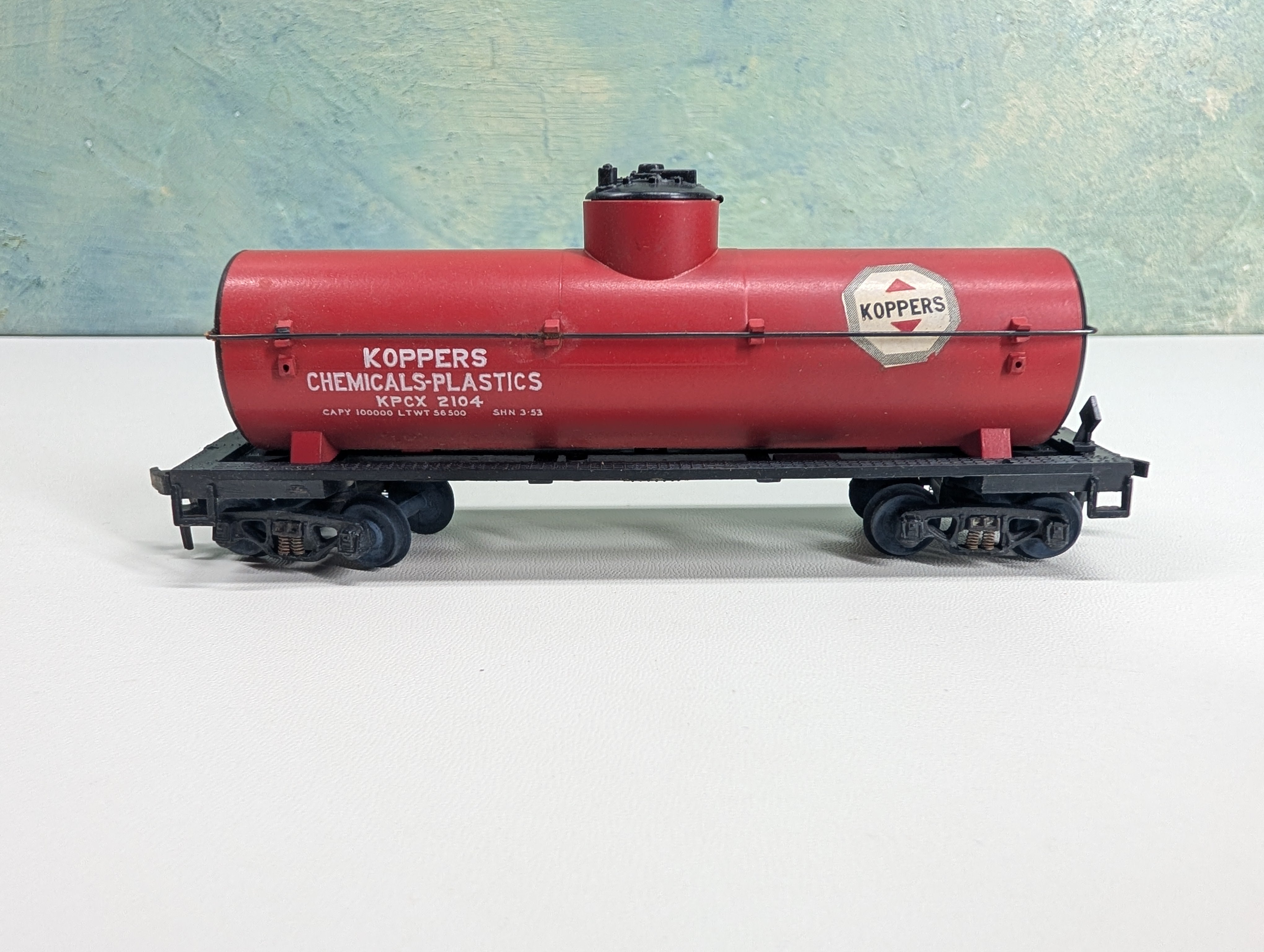 USED Varney HO Scale Single Dome Tank Car Koppers KPCX #2104