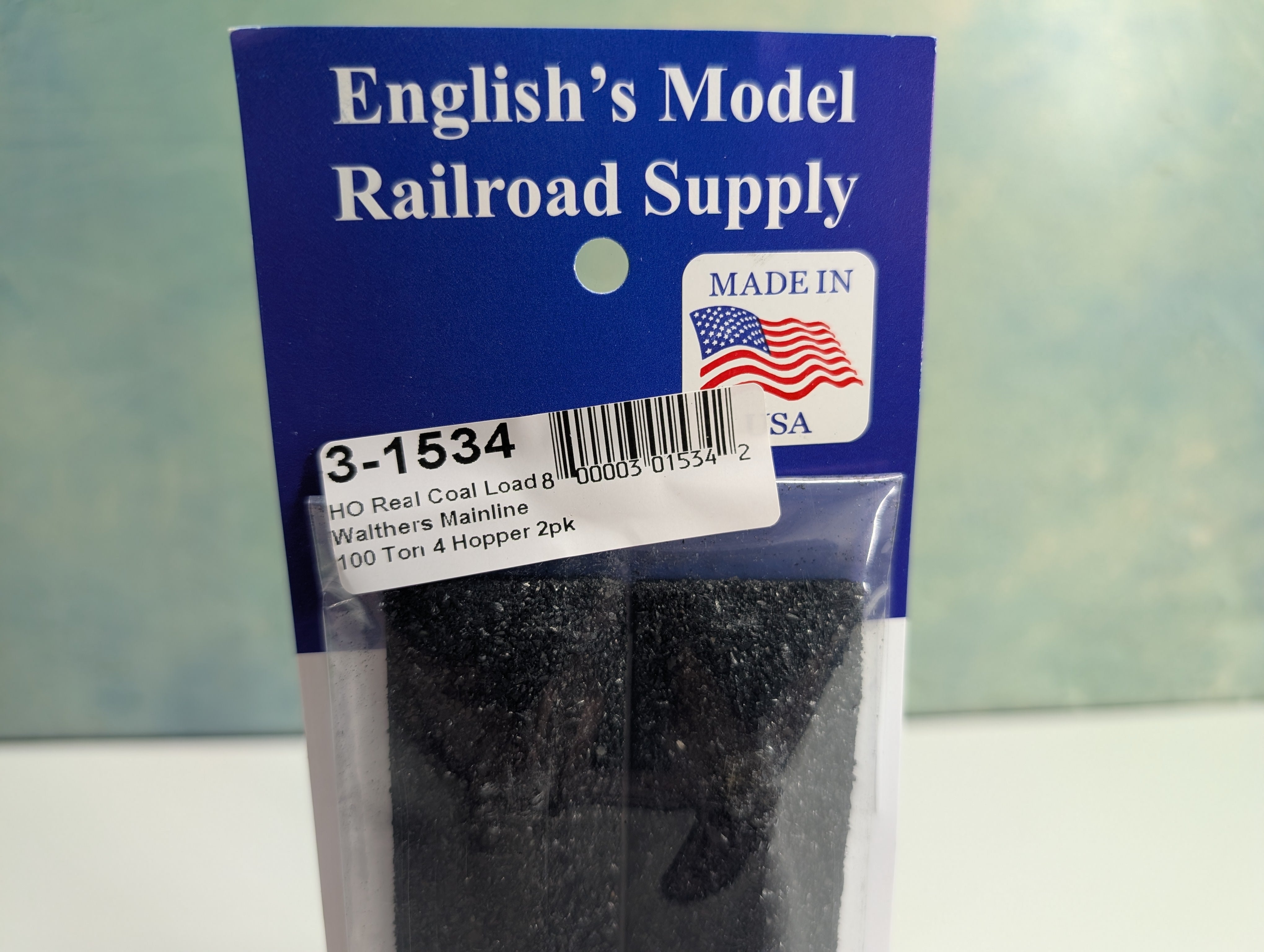 English's Model Railroad Supply #3-1534 HO Scale Coal Loads for Walthers Mainline 100 Ton 4 Bay Hoppers (2 pcs)