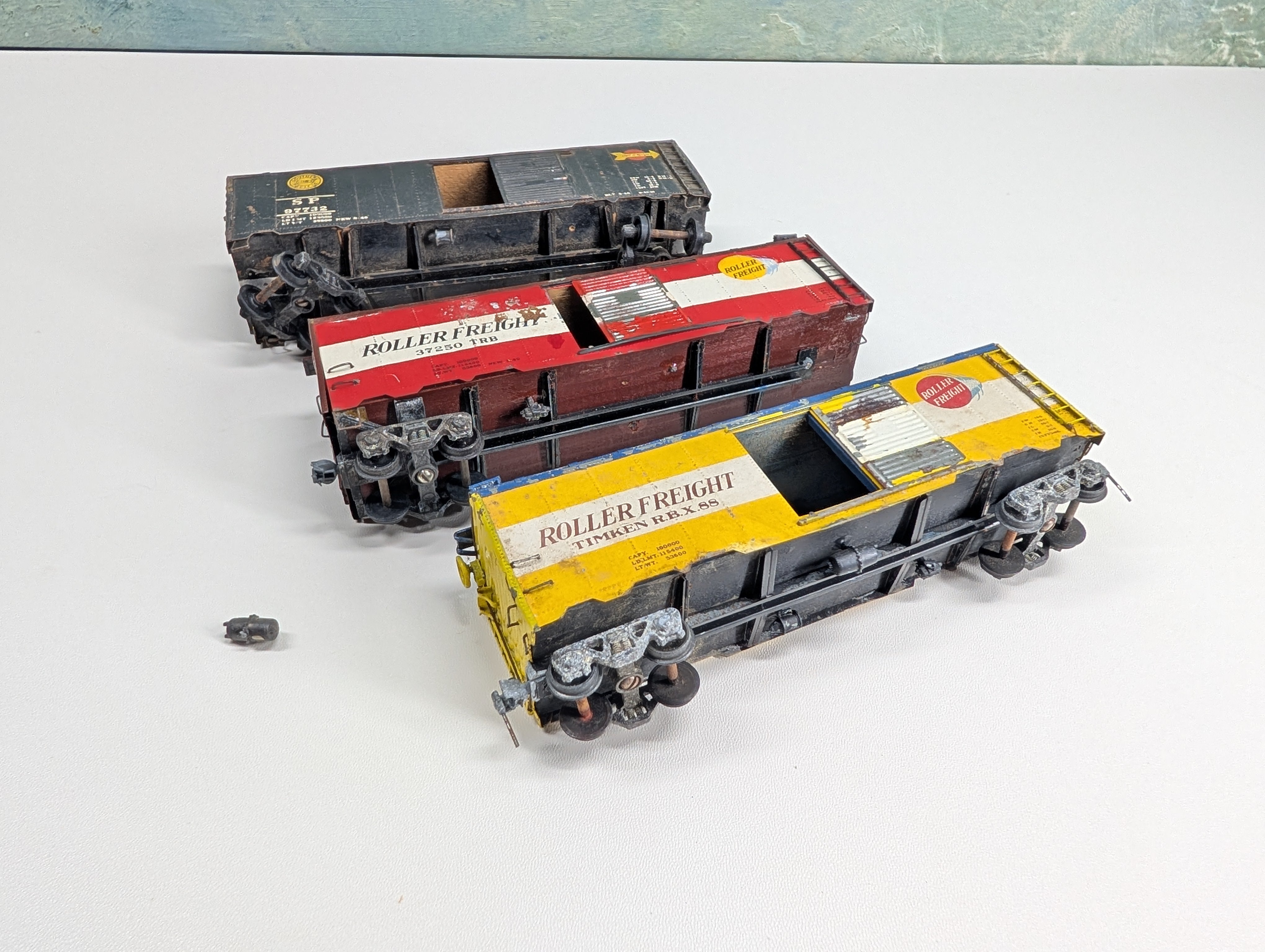USED HO Scale Lot of Metal 40' Box Car Assembled Kits (SP, Timken Roller) (3 pcs)