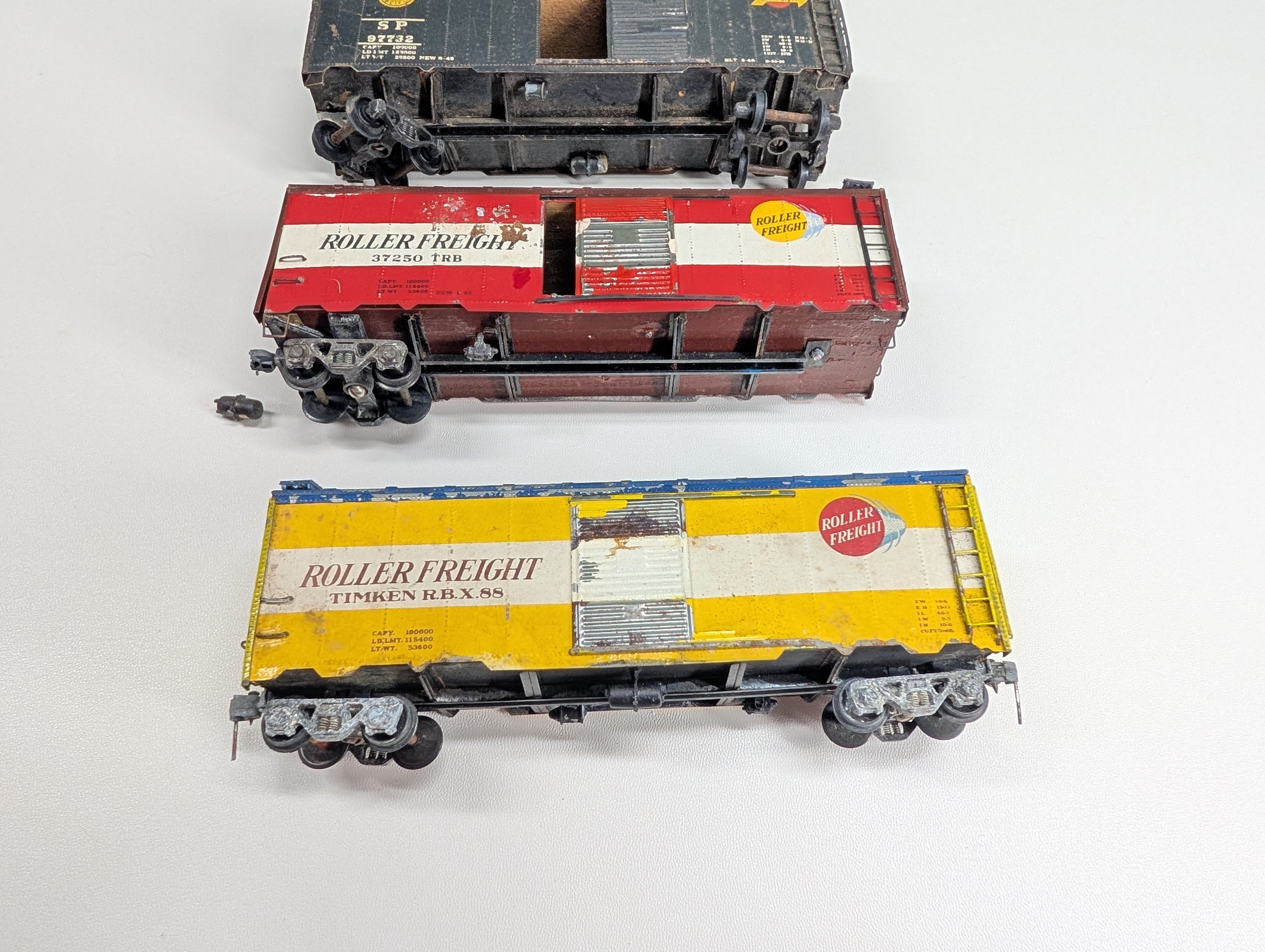 USED HO Scale Lot of Metal 40' Box Car Assembled Kits (SP, Timken Roller) (3 pcs)