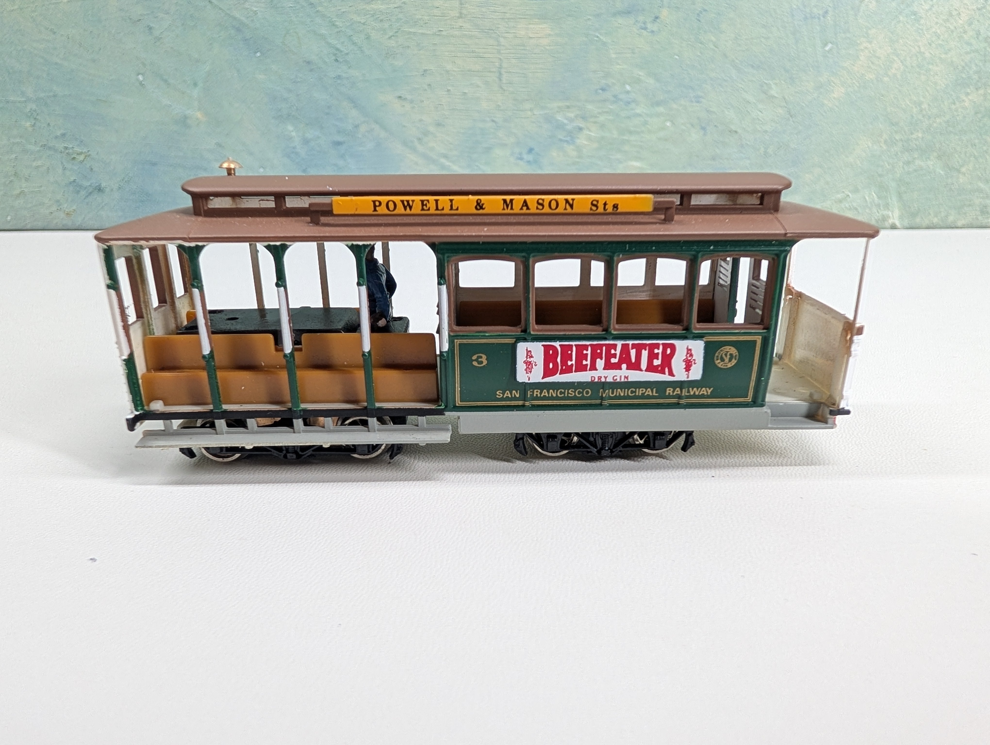 USED Bachmann 60542 HO Scale San Francisco Cable Car Powered Powell & Mason Tested! DC