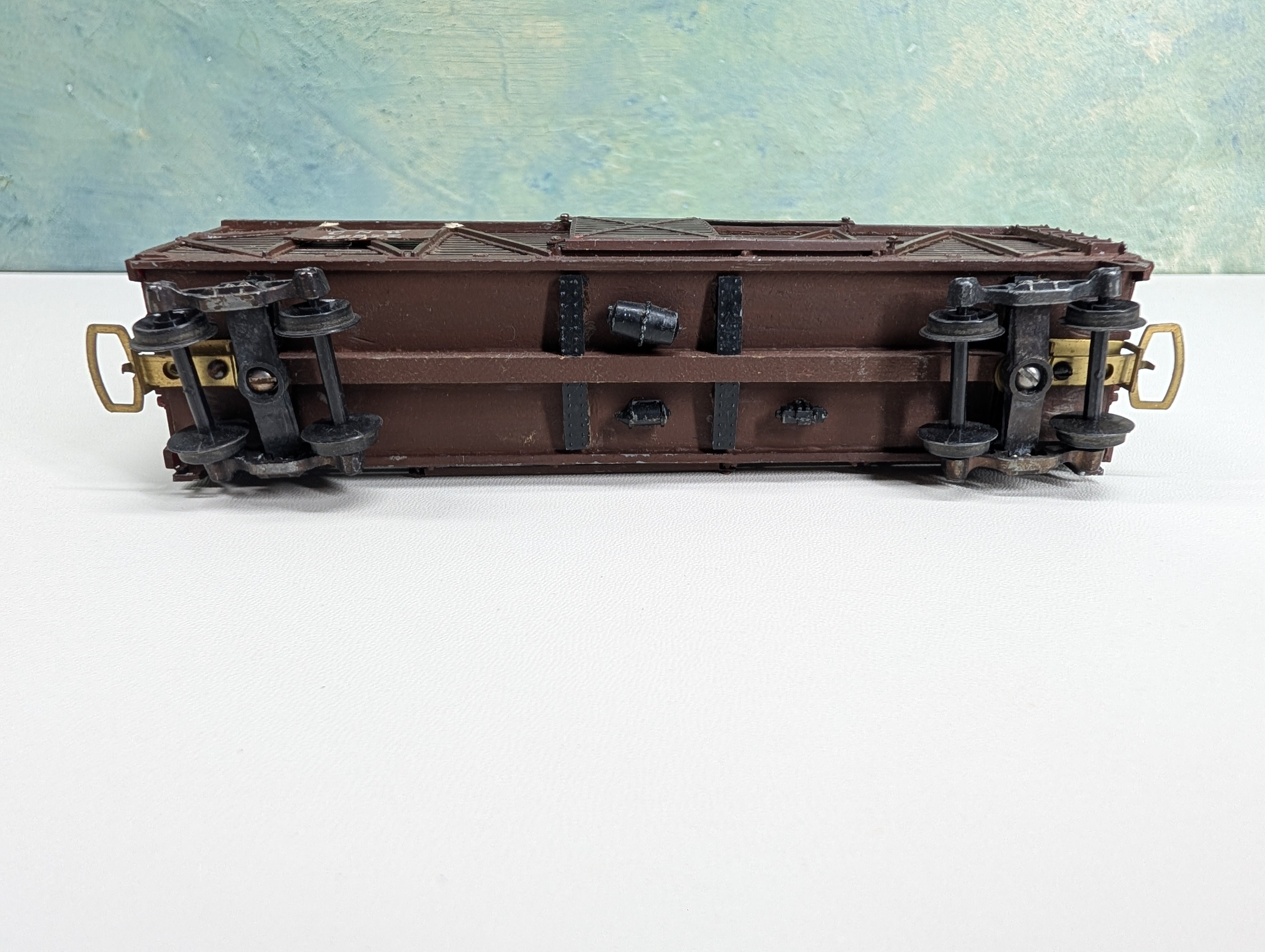 USED HO Scale Assembled Wood Kit 40' Cattle Livestock Car Chicago & North Western CNW #22877