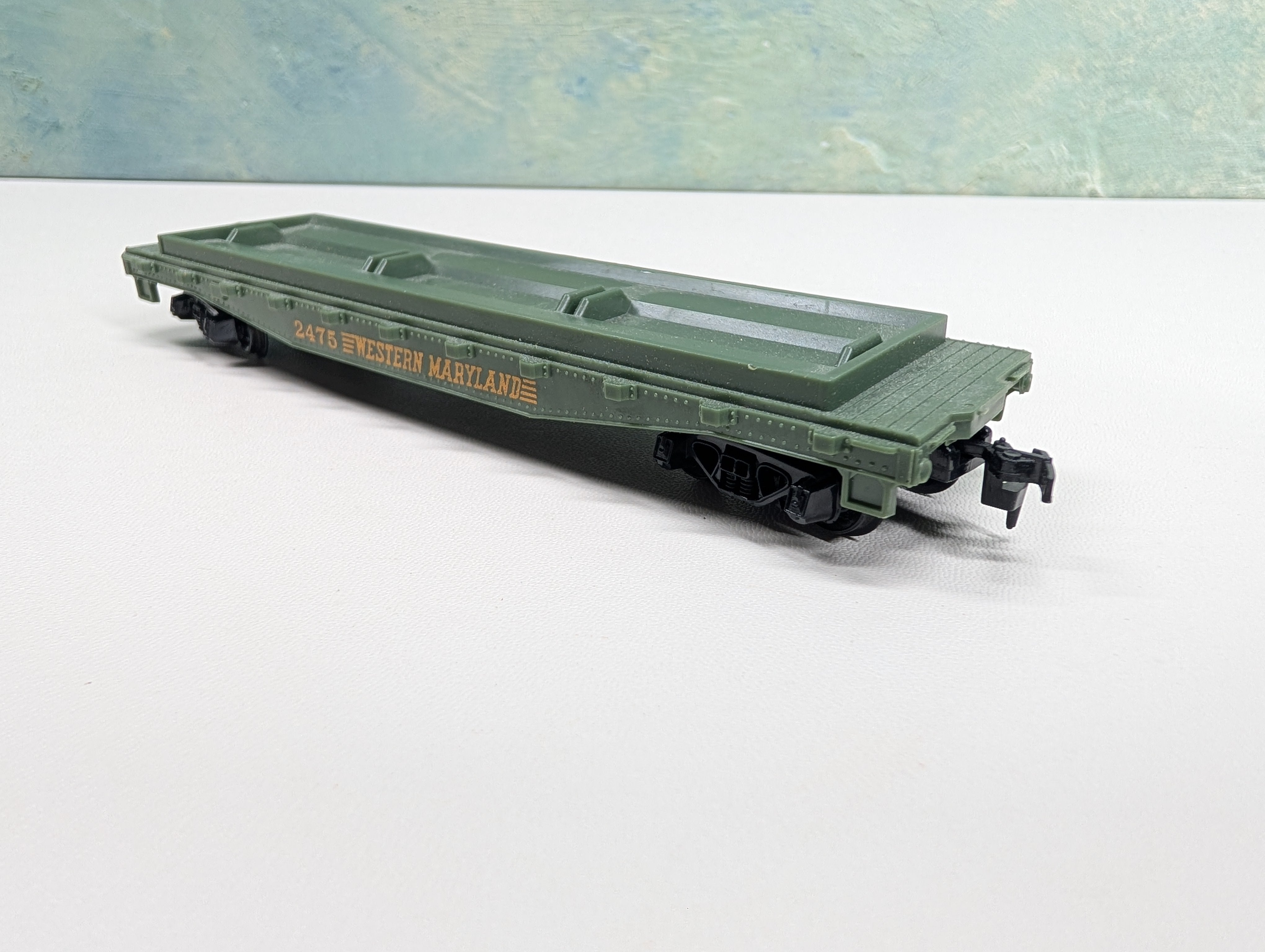 USED Tyco HO Scale 40' Flat Car Western Maryland #2475