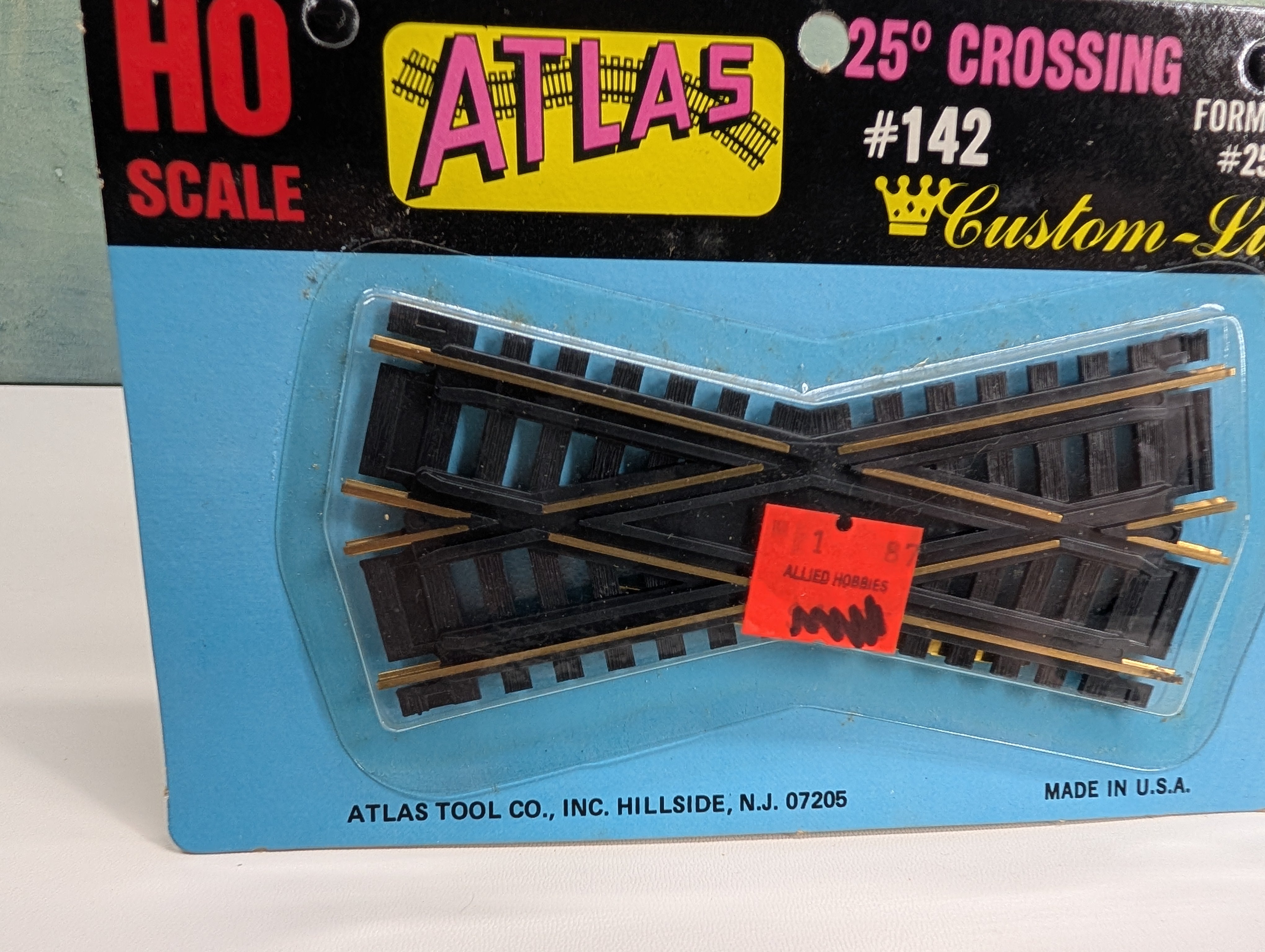 Atlas 142 HO Scale 25 Degree Crossing, Brass, Code 100, Custom Line