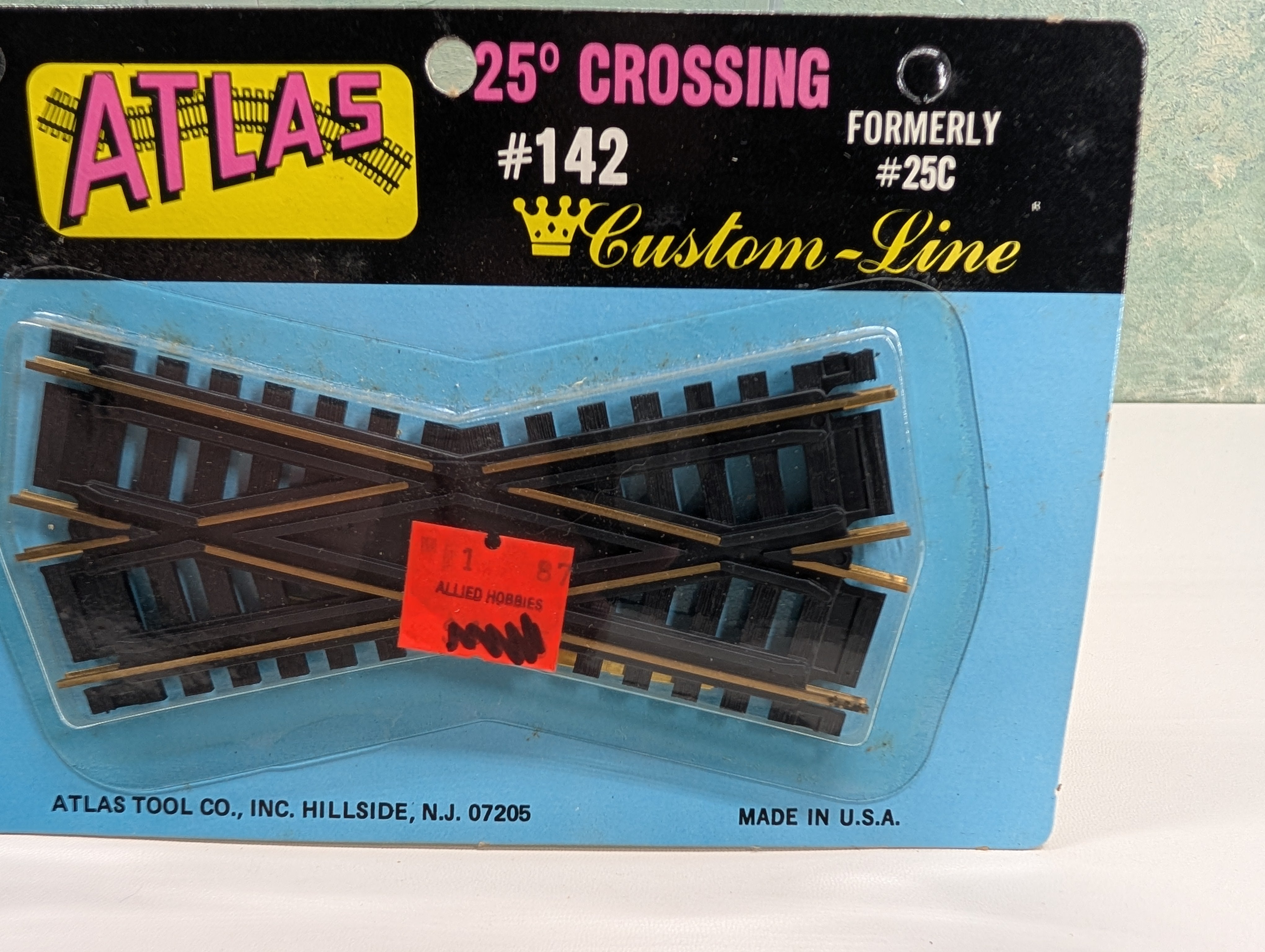 Atlas 142 HO Scale 25 Degree Crossing, Brass, Code 100, Custom Line
