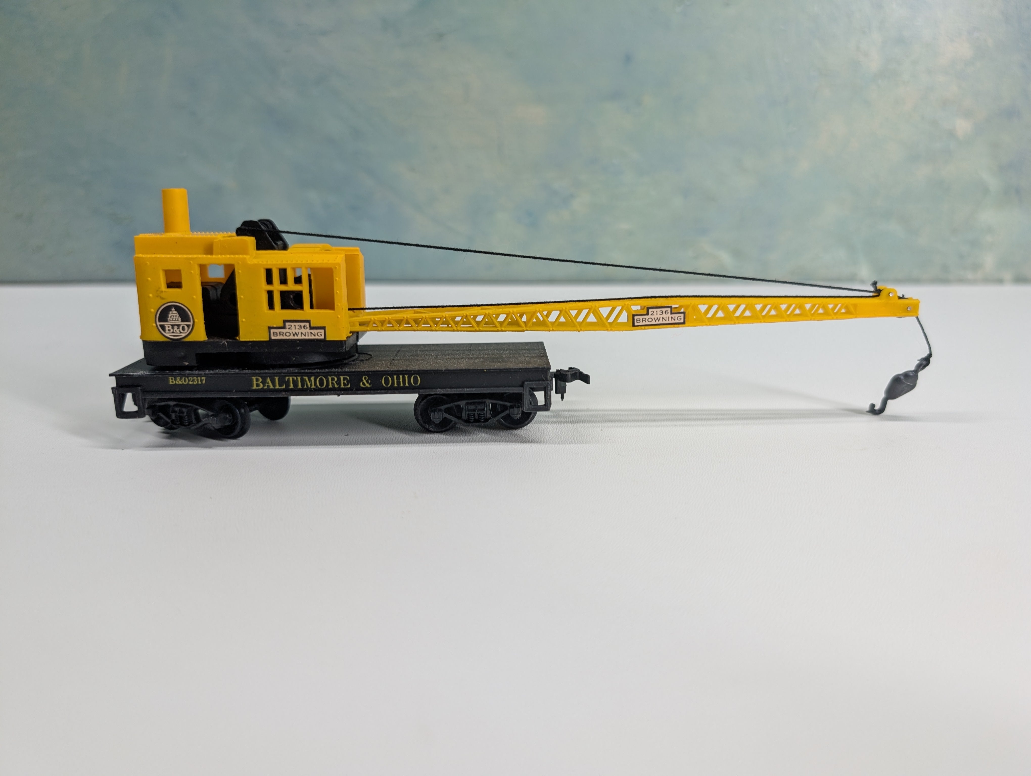 USED Life-Like HO Scale Browning Crane Car Baltimore and Ohio B&O #2317