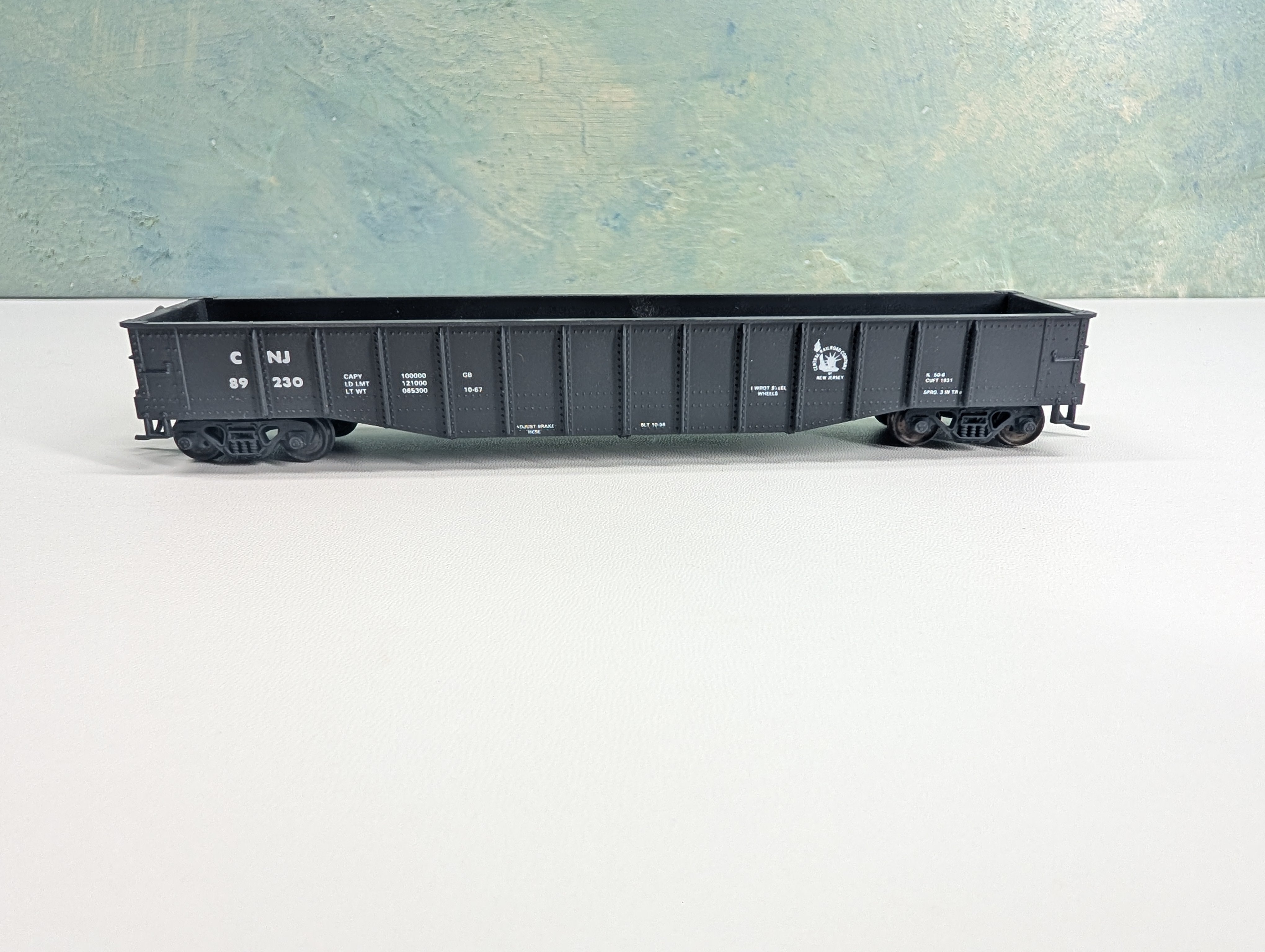 USED Athearn HO Scale 50' Open Gondola Jersey Central CNJ #89230 Bev-Bel, Metal Wheels