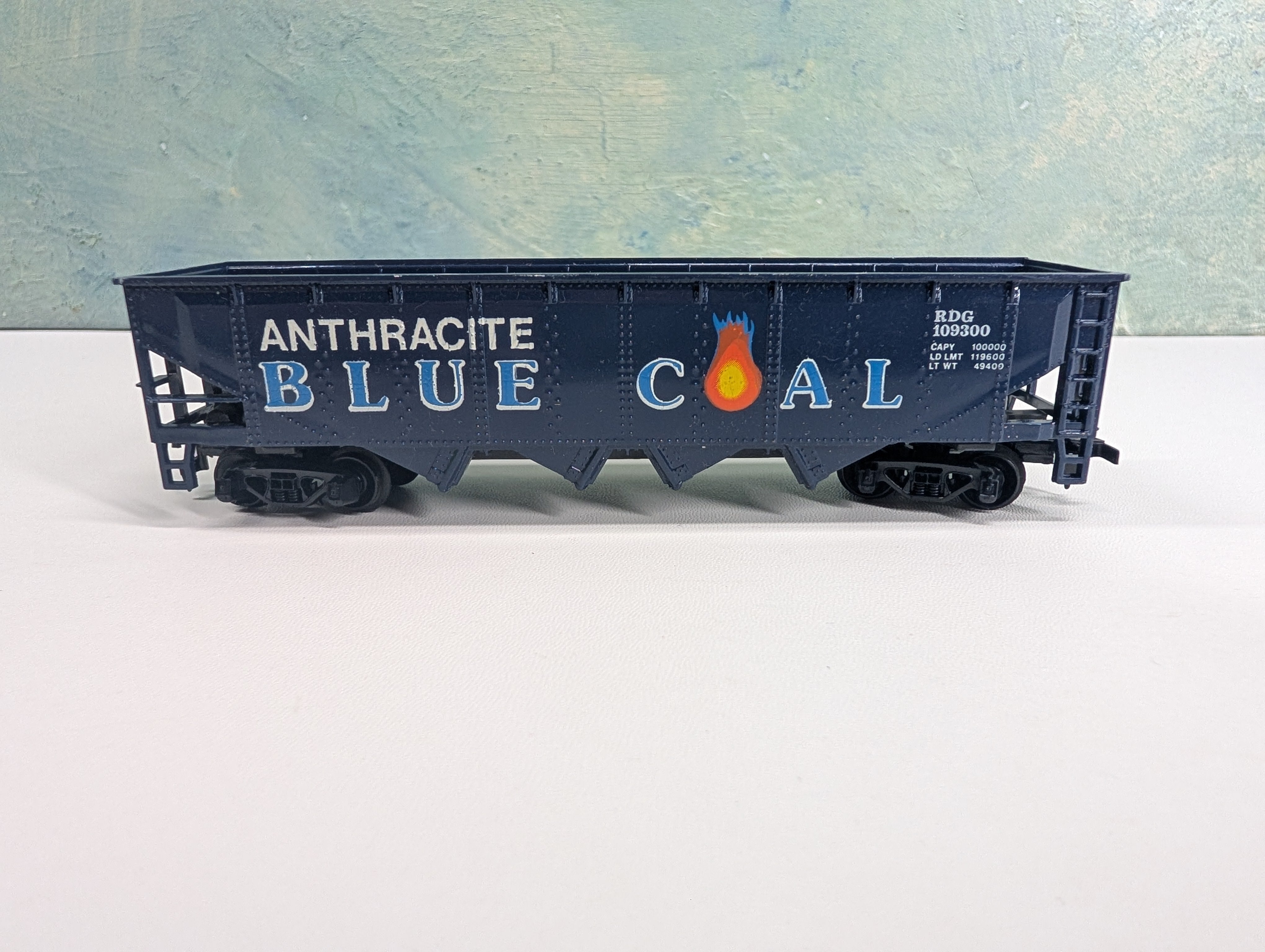 USED Tyco HO Scale Quad Hopper Anthracite Blue Coal RDG #109300
