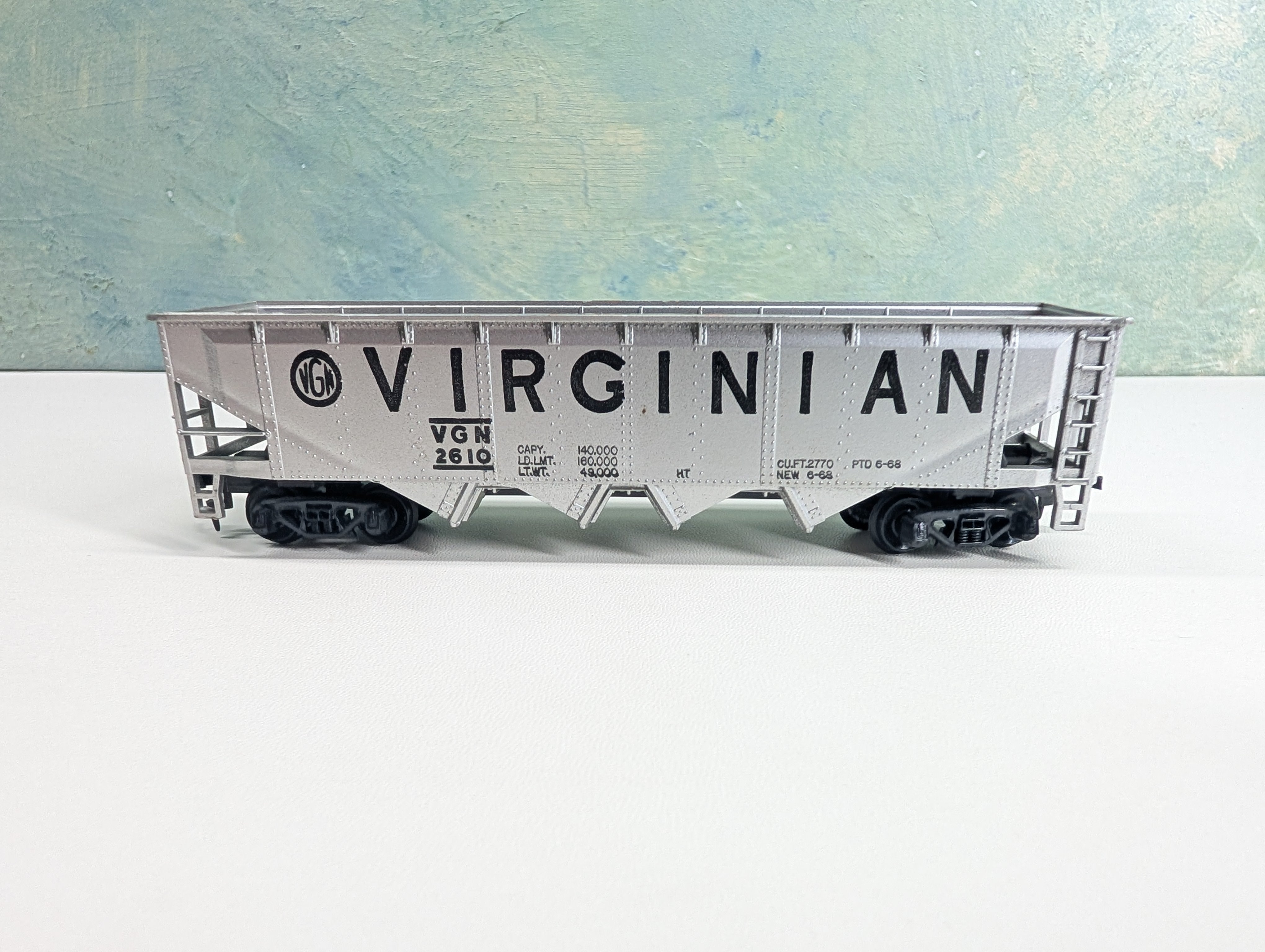 USED Tyco HO Scale Quad Hopper Virginian VGN #2610