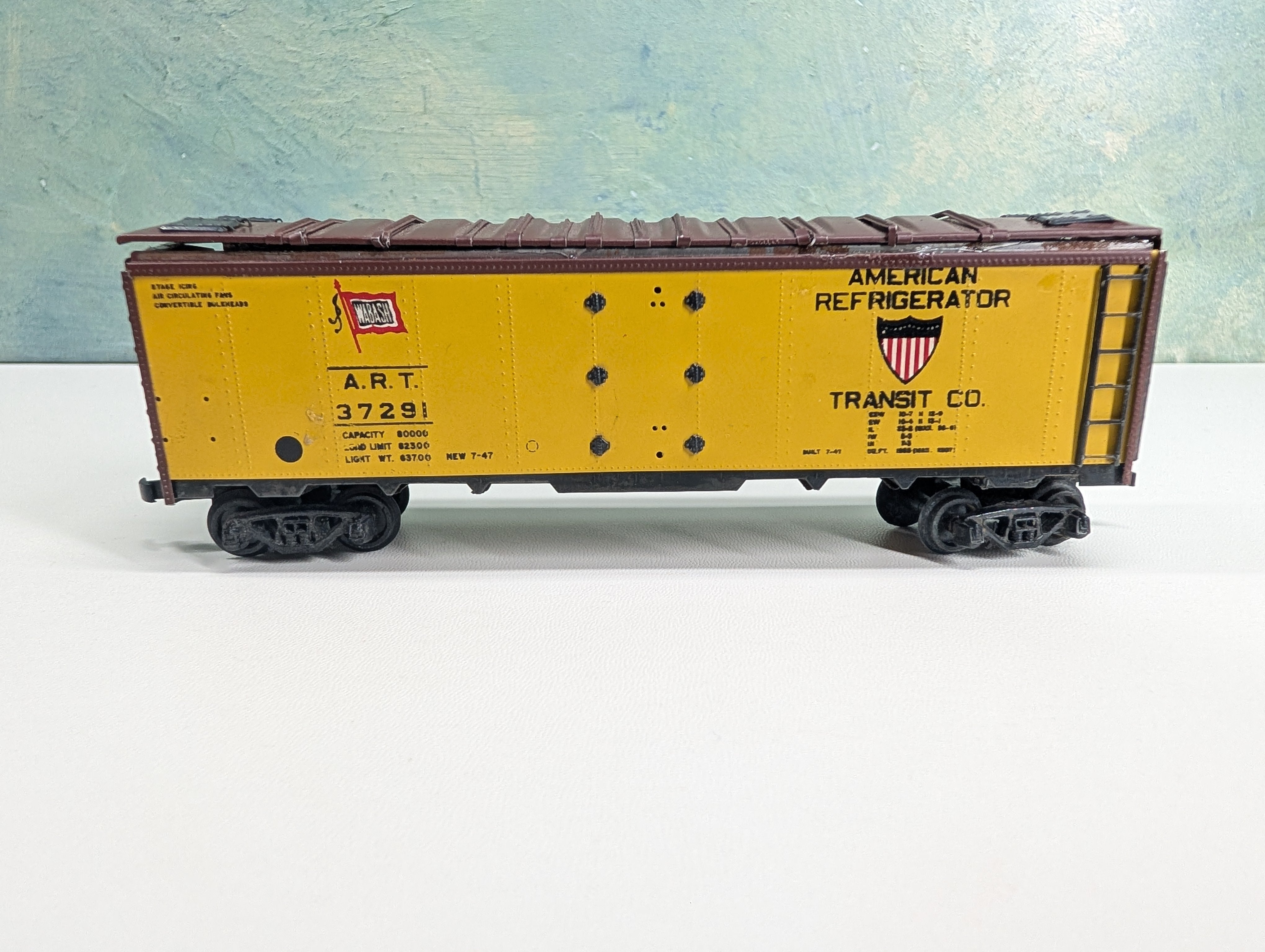 USED HO Scale Assembled Metal Wood Kit 42' Reefer Box Car American Refrigerator Transit ART #37291