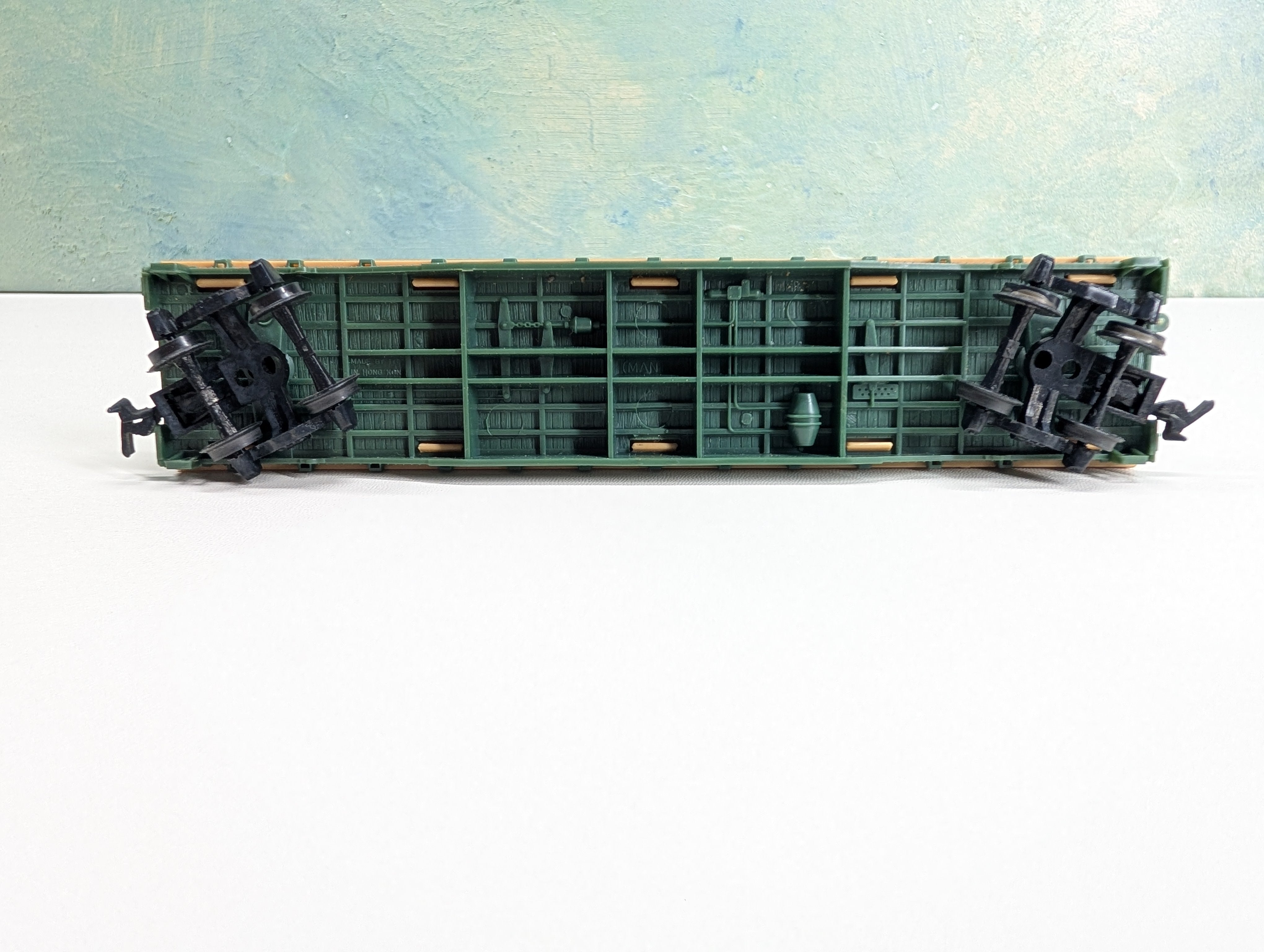 USED Mantua HO Scale 50' Flat Car w/ 2 Sealand Trailers Santa Fe ATSF #90806